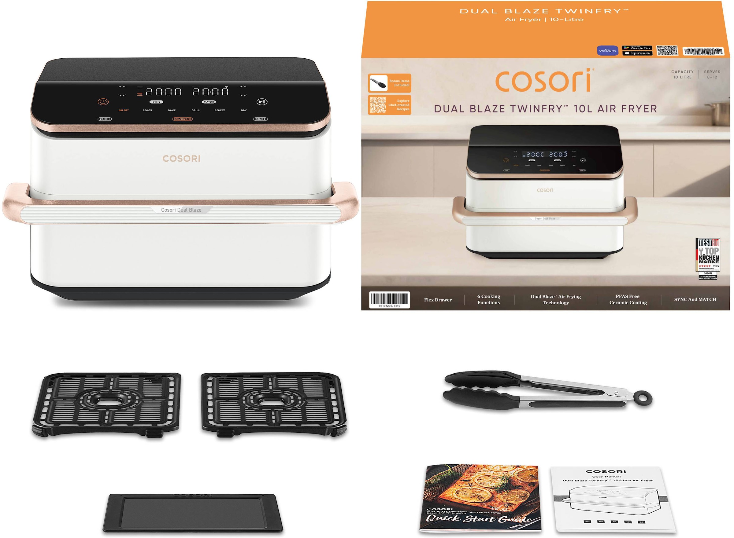 Cosori Heißluftfritteuse »CAF-TF101S-WEUR« 2800 W