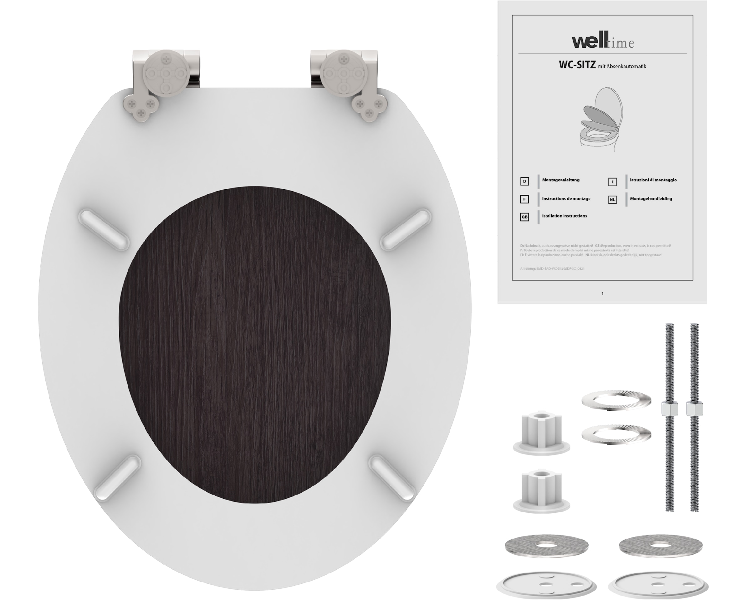 welltime WC-Sitz »»WOOD««, Mit Absenkautomatik