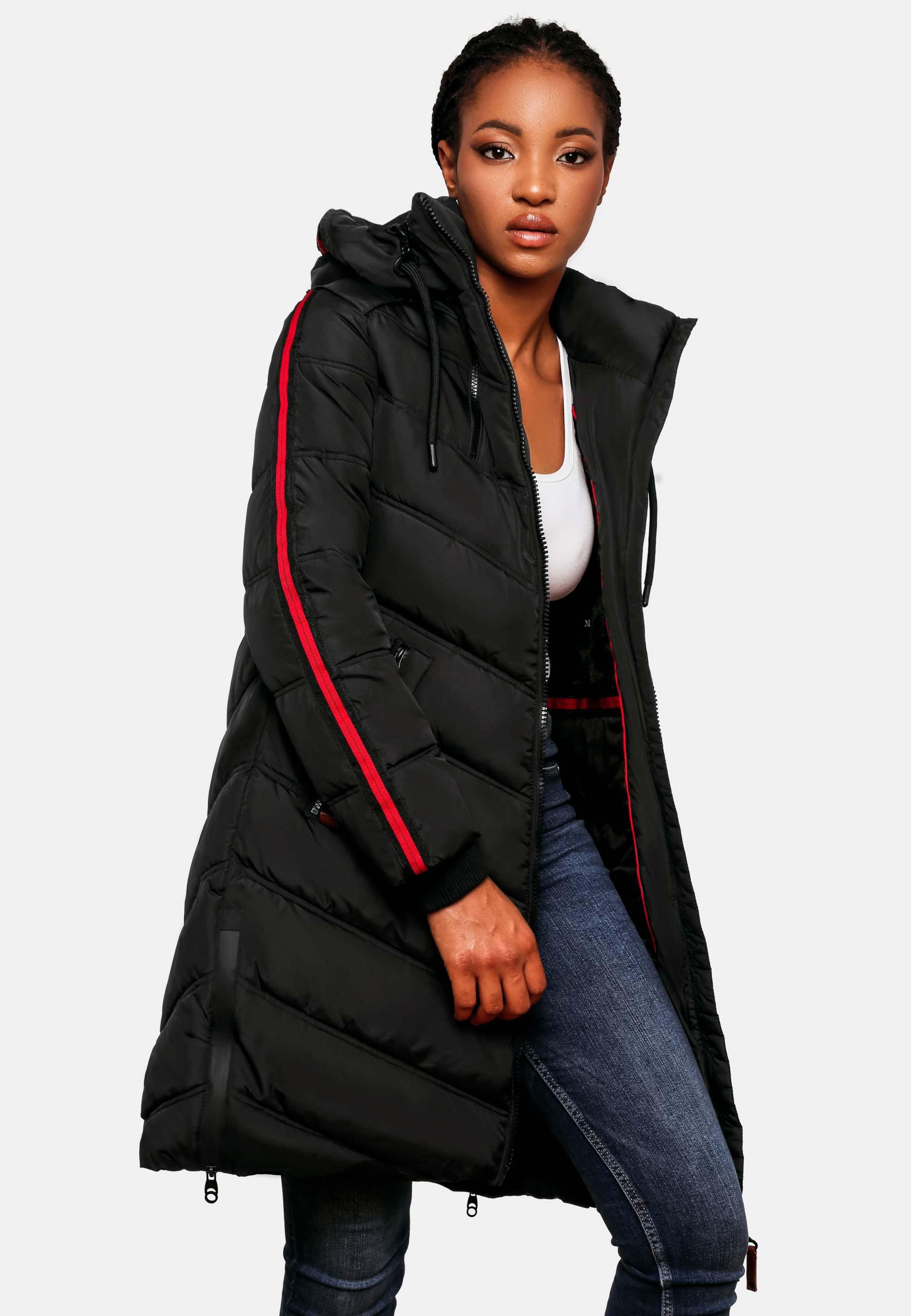 Marikoo Wintermantel »Wintermantel Armasa«, modischer Damen Winter Steppmantel mit Kapuze