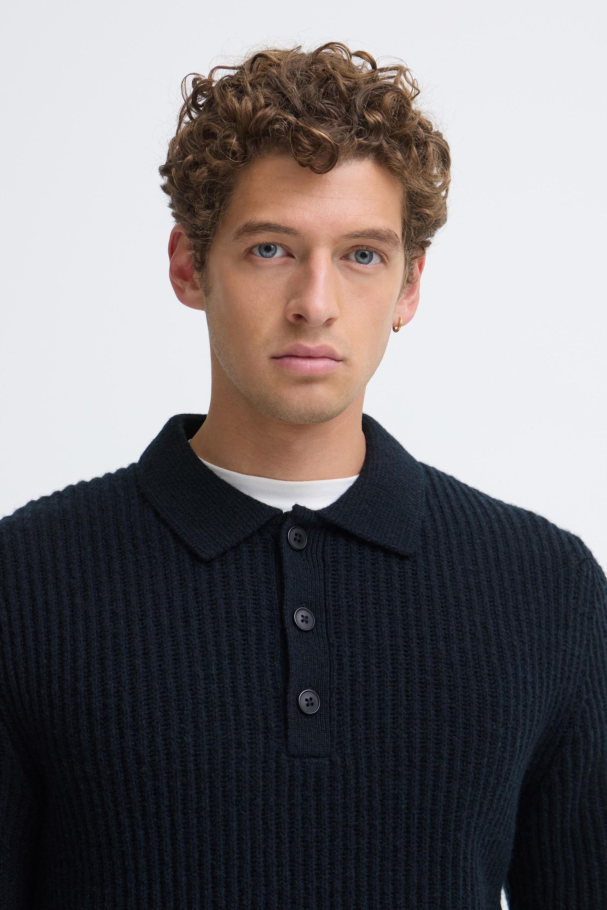Casual Friday Strickfleece-Pullover »Strickpullover CFAlbret Polo Knit«