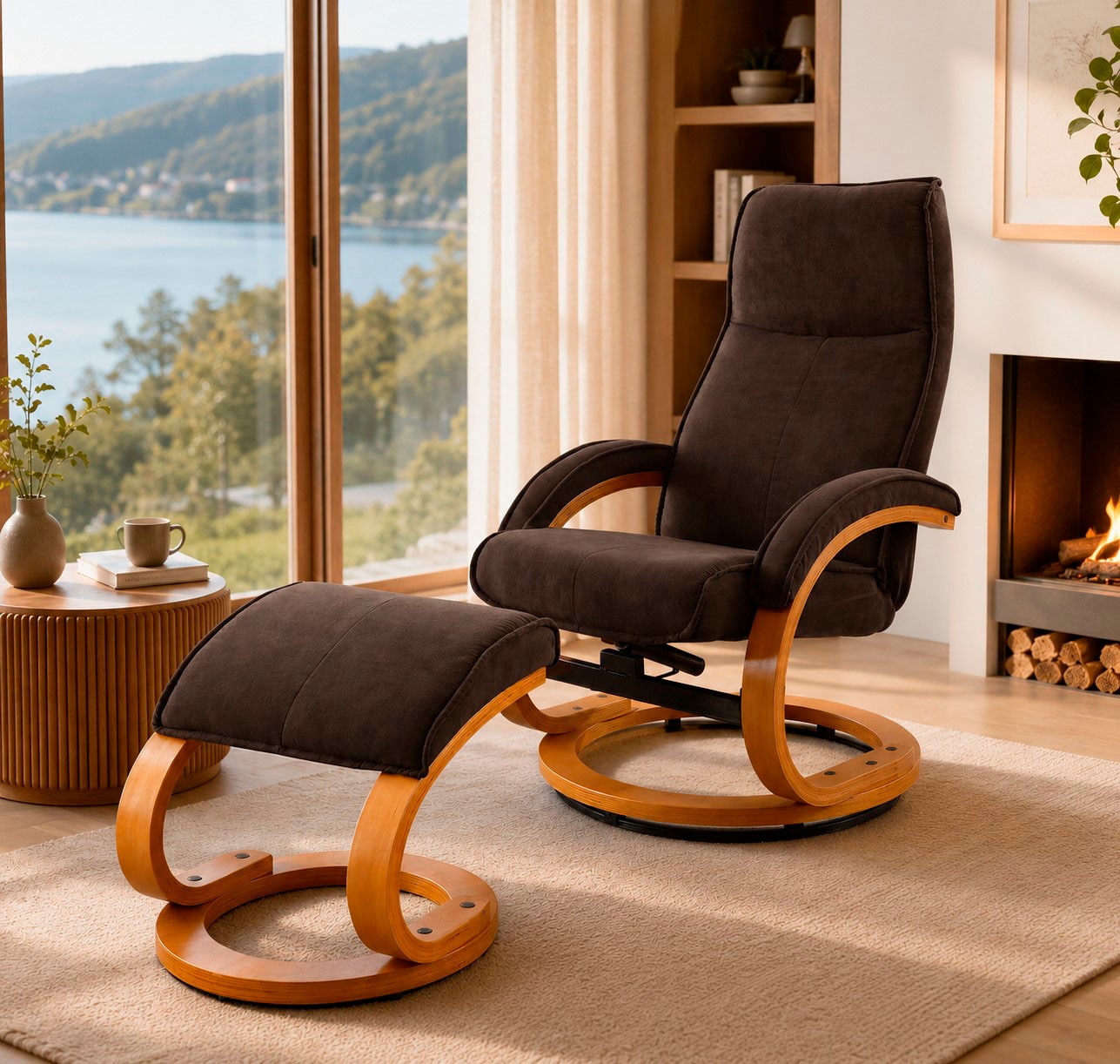 Home affaire Relaxsessel »mit Hocker PARIS - OTTO. Verlässliche Qualität.« bestehend aus Sessel und Hocker, 2 Stk. tlg. Relaxfunktion, Dreh- und Kippfunktion, Unser Dauertiefpreis
