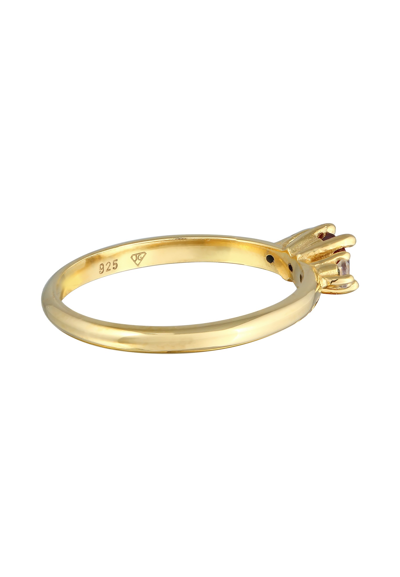 Elli Premium Silberring »Ring Granat Topas Edelstein Klassik Rund 925 Silber«