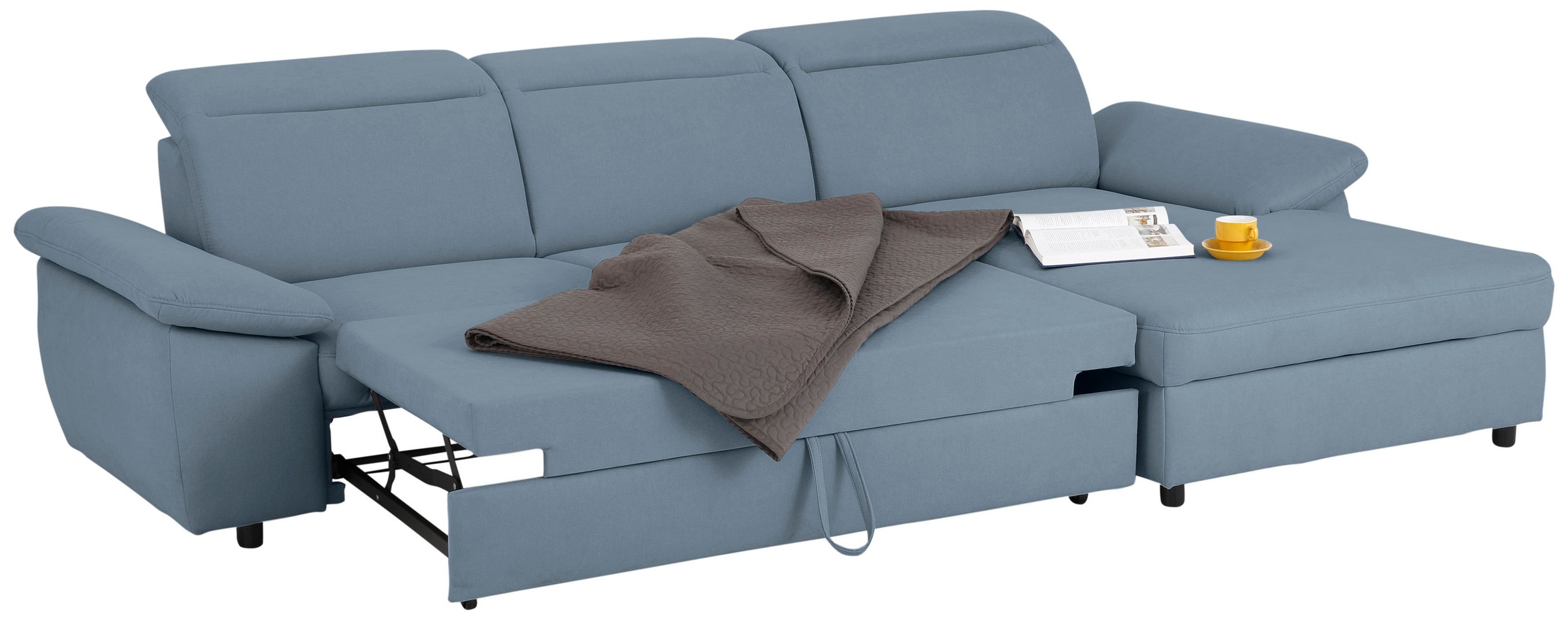 Home affaire Ecksofa »Mauritius L-Form«, mit Kopfteil- und Armlehnverstellung, mit Bettfunktion und Bettkasten