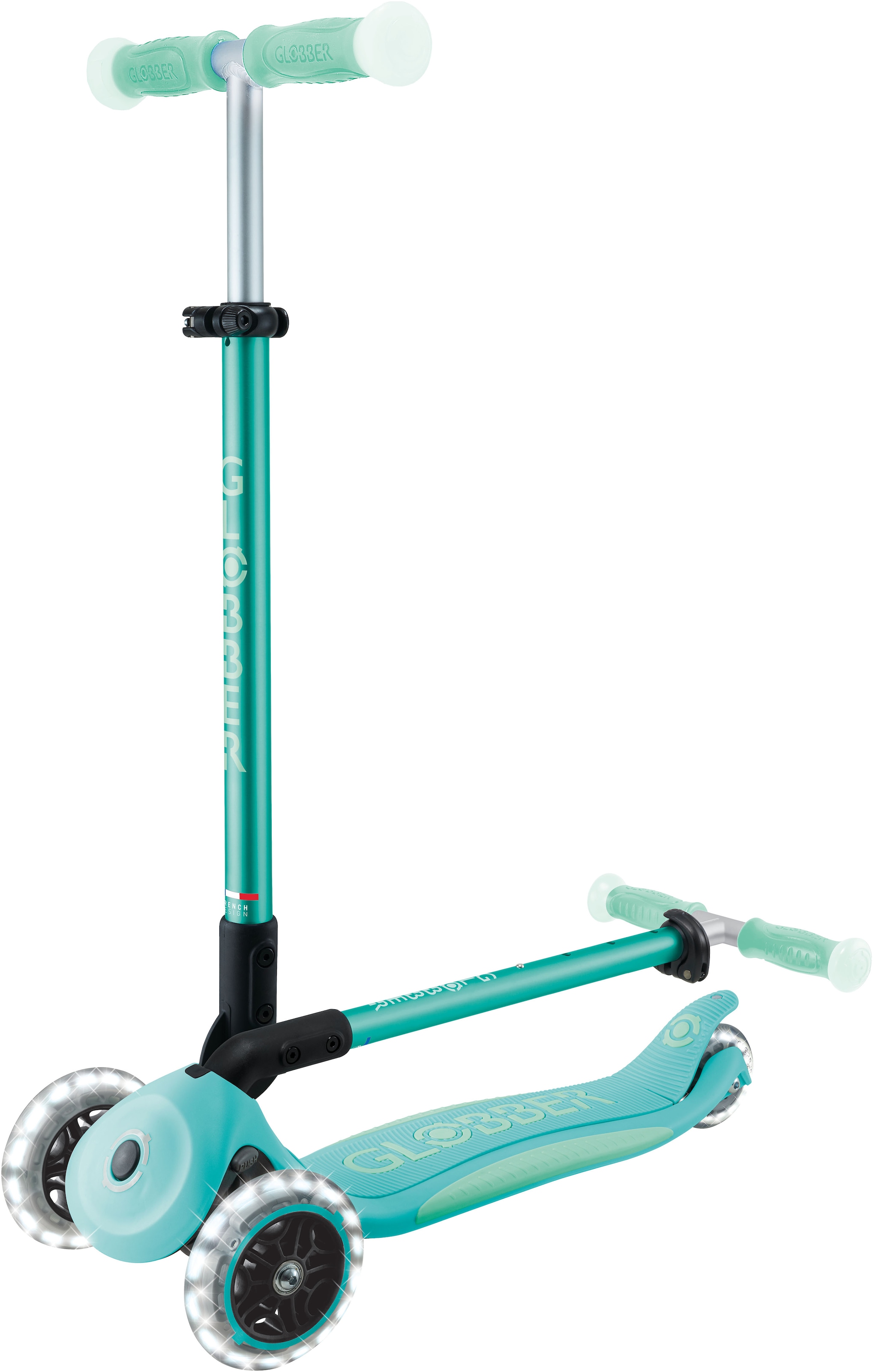 Globber Tretroller »ELITE GLOW LIGHTS, mit Leuchtrollen und Glow-Effekt«