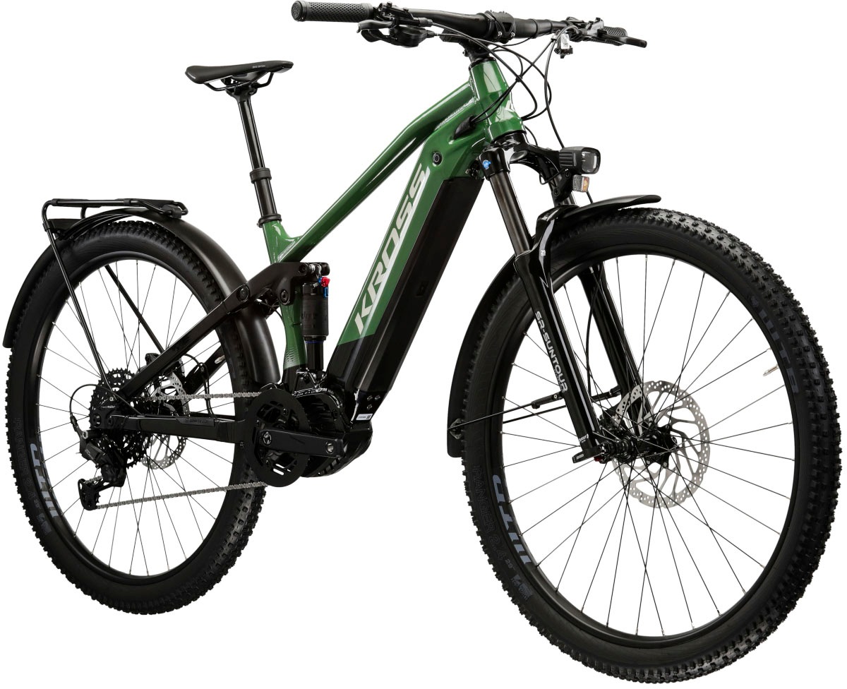 Kross E-Bike »KROSS E-SUV Grist 1.0 29" grün«, 10 Gang, Shimano, CUES U6000, Mittelmotor 250 W, Pedelec, Elektrofahrrad für Damen und Herren