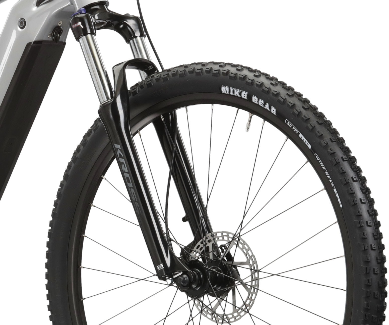 Kross E-Bike »E-MTB Hexagon Boost 3.0 29 Zoll silberfarben«, 8 Gang, microSHIFT, ACOLYTE M5185M, Mittelmotor 250 W, Pedelec, Elektrofahrrad für Damen und Herren