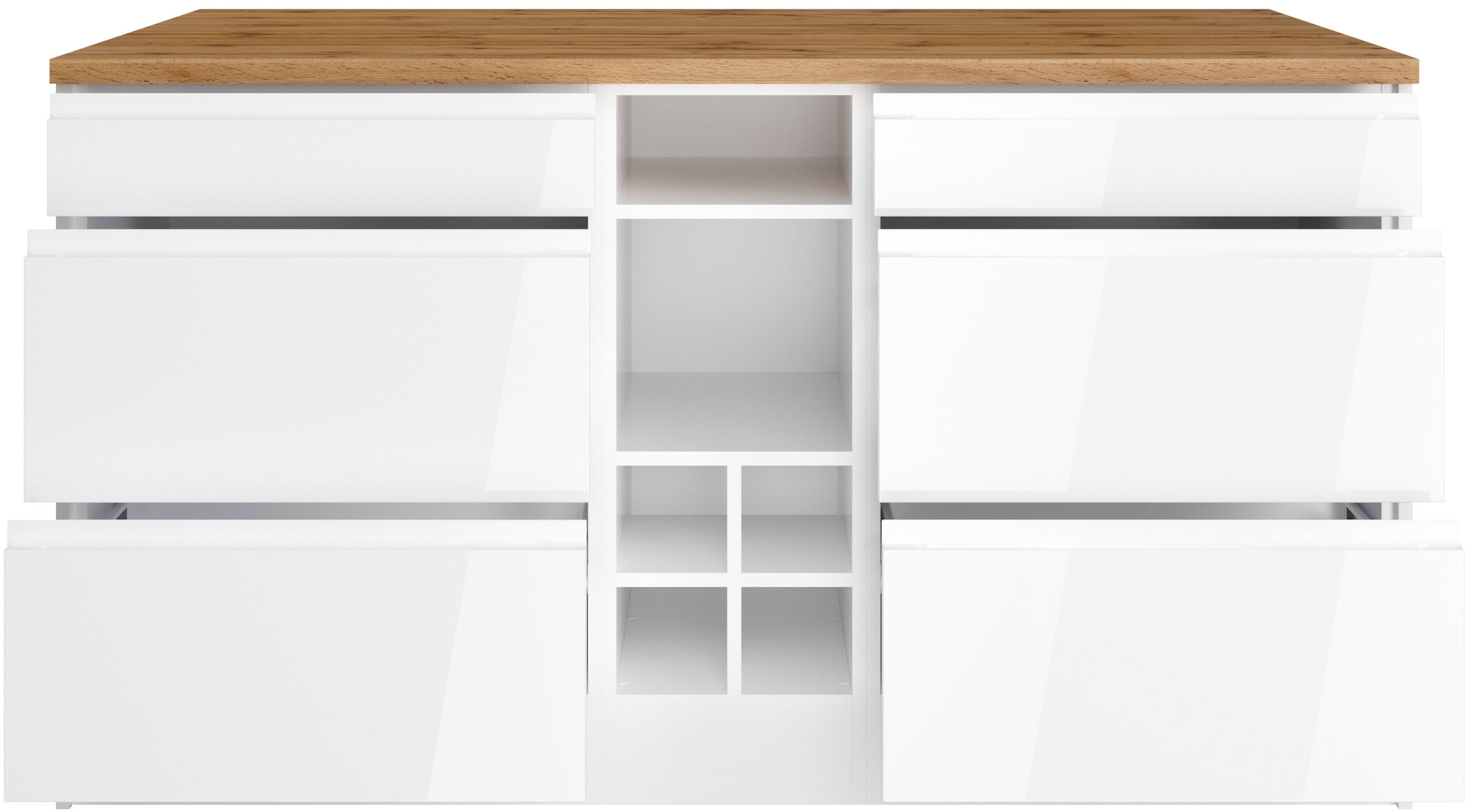 HELD MÖBEL Kücheninsel »Virginia«, Breite 153 cm, MDF-Fronten, Flaschenregal