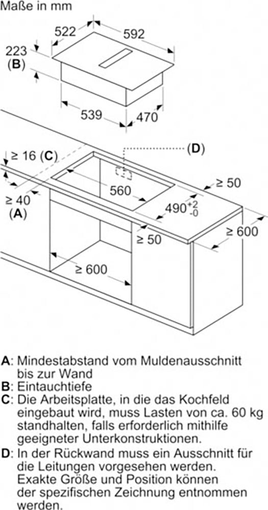 NEFF Kochfeld mit Dunstabzug »V56NBS1L0«, mit einfacher Touch Control Bedienung