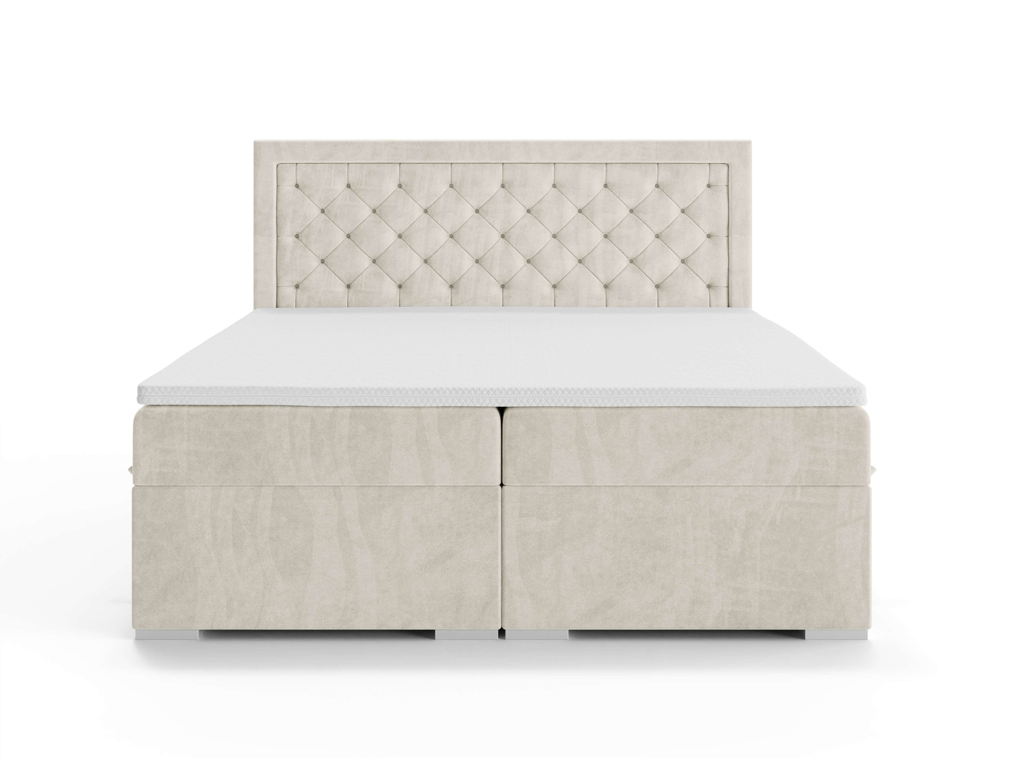 Leonique Polsterbett »SACY mit Matratze und Topper, in 2 Breiten (160 und 180 cm)«, Boxspringbett mit Kopfteil, Bettkasten, Matratze (BFK/TFK) und Topper