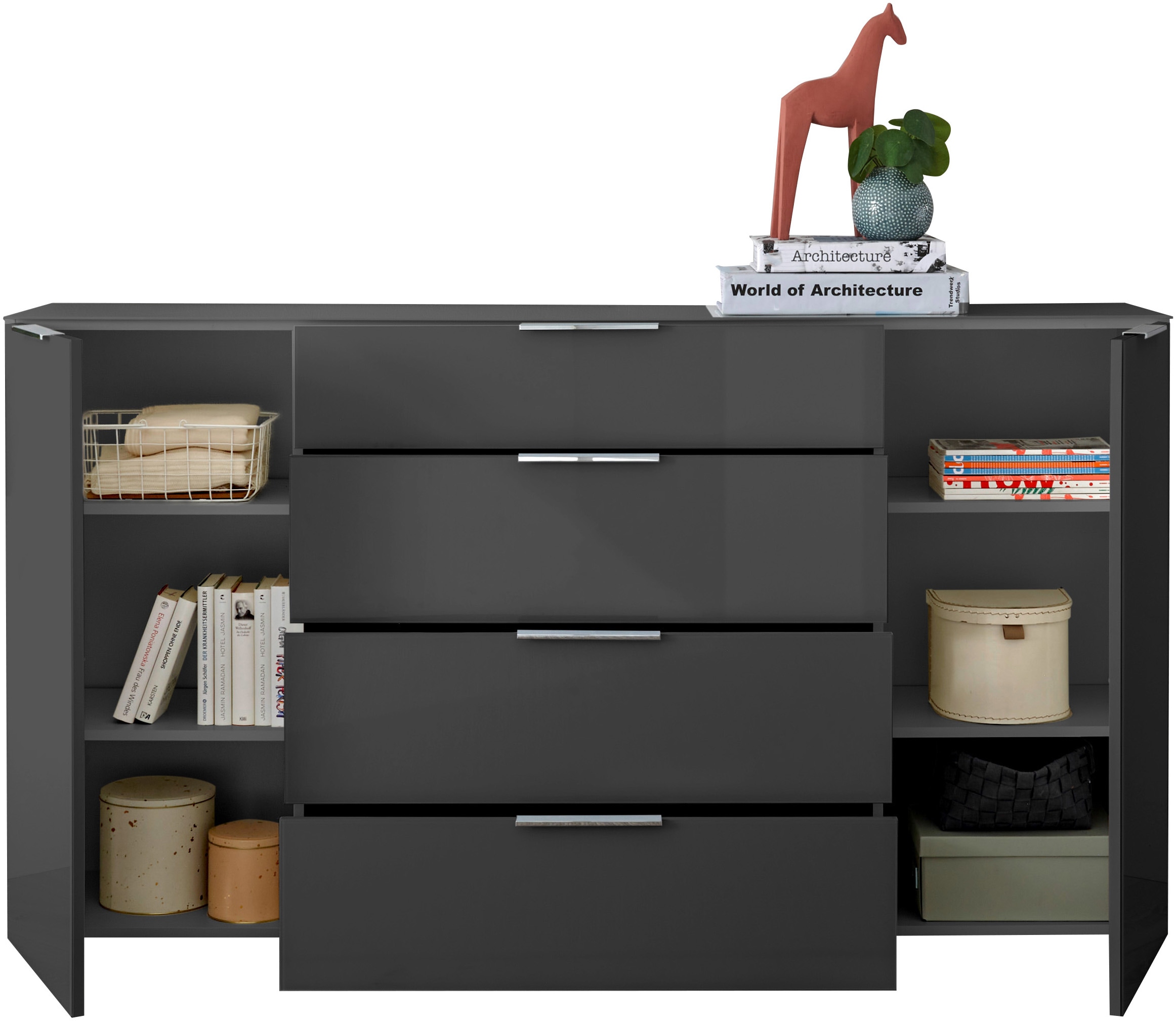 HBZ Kommode »Santorin, BxHxT 180x99x40 cm«, (1 St.), Breite 180cm, Softclose für Türen und Schubkästen, Melaminbeschichtung