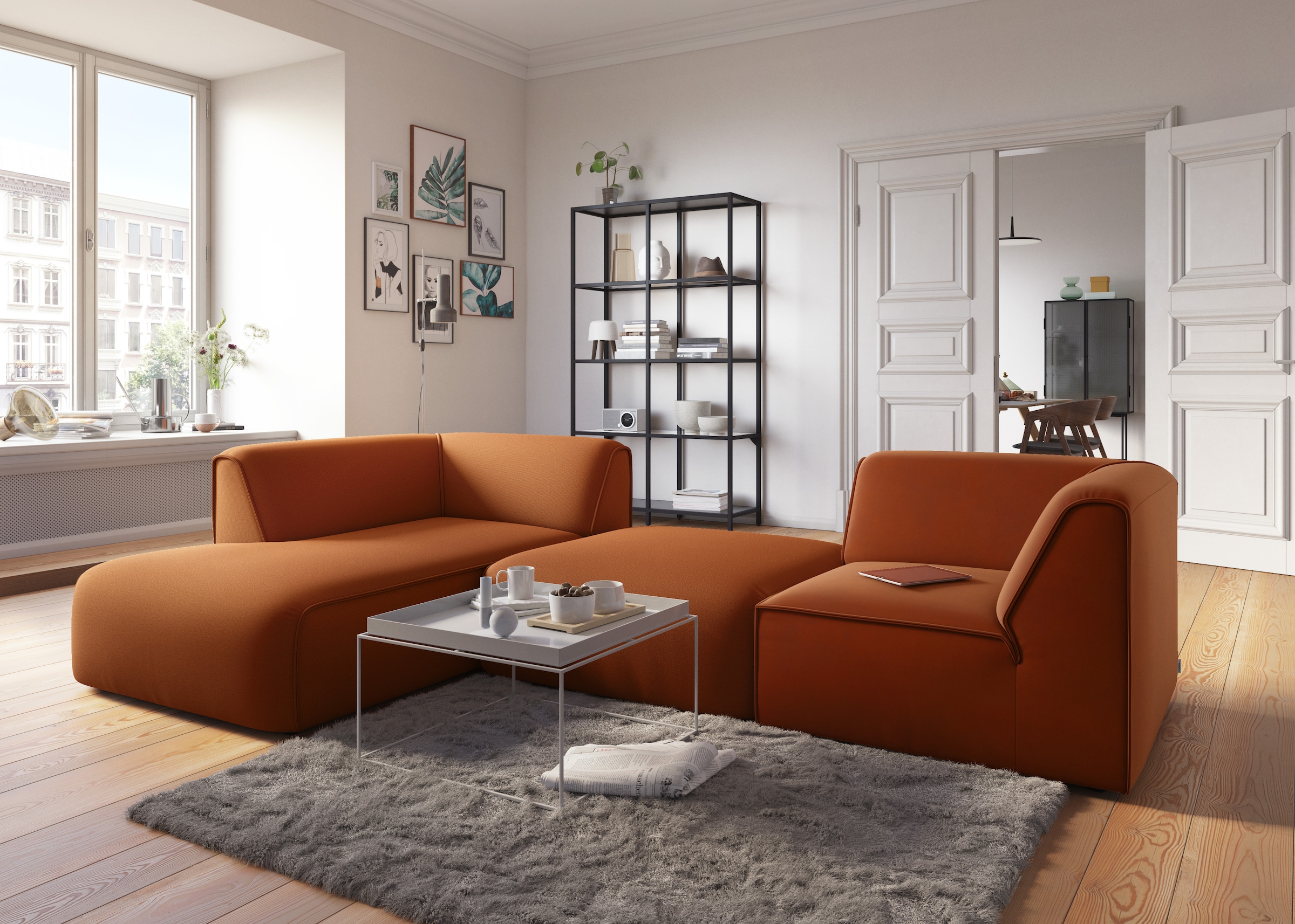 RAUM.ID Sofa-Eckelement »Merid, Sofaelement, Maße B/T/H: 97/97/46 cm«, als Modul oder separat verwendbar, für individuelle Zusammenstellung