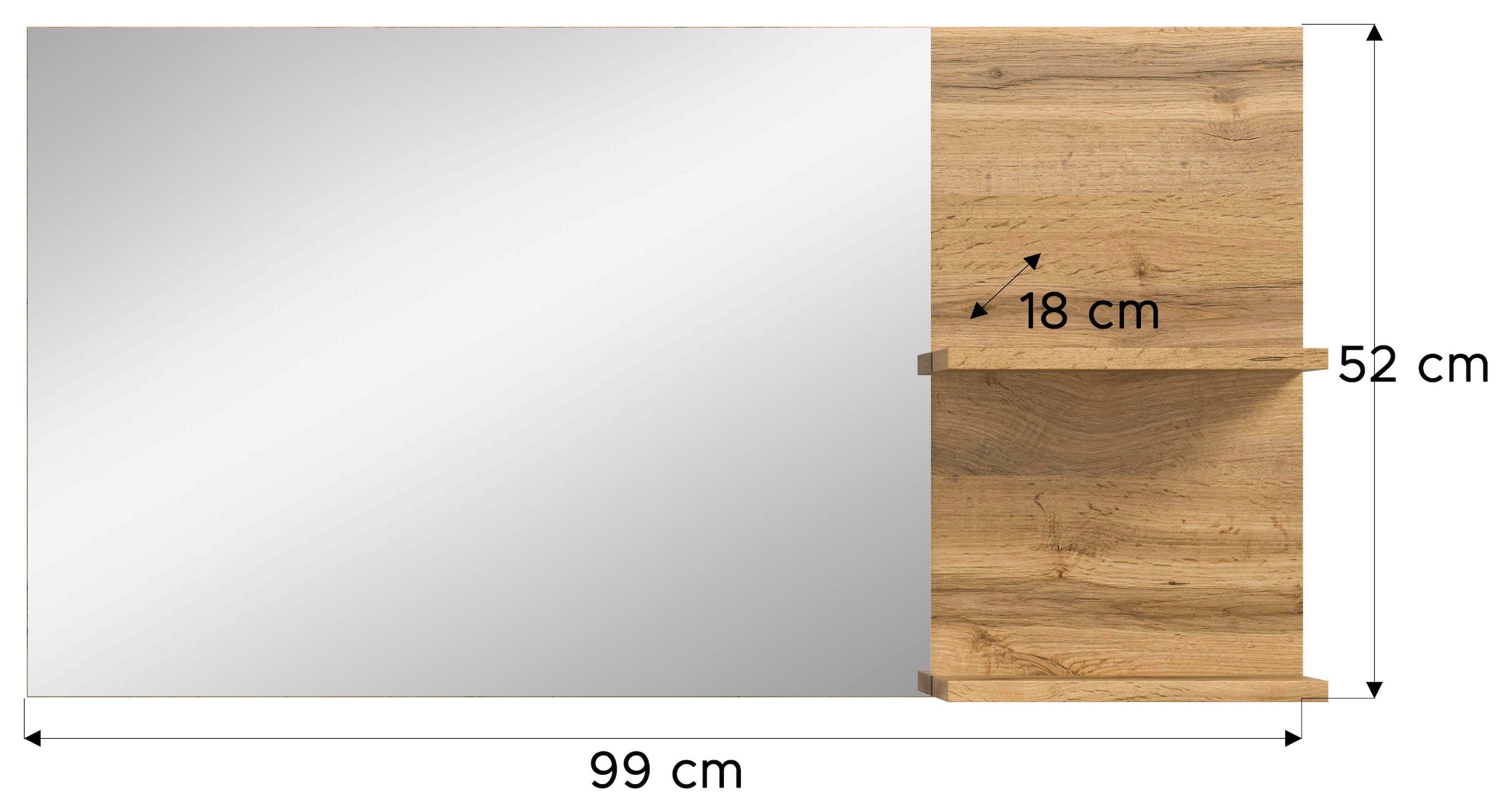 OTTO home Garderobenspiegel »MAMBO, TOPSELLER!, 2 Ablageböden, asymetrisch« Spiegel, Flur, Diele, Spiegel mit Ablage