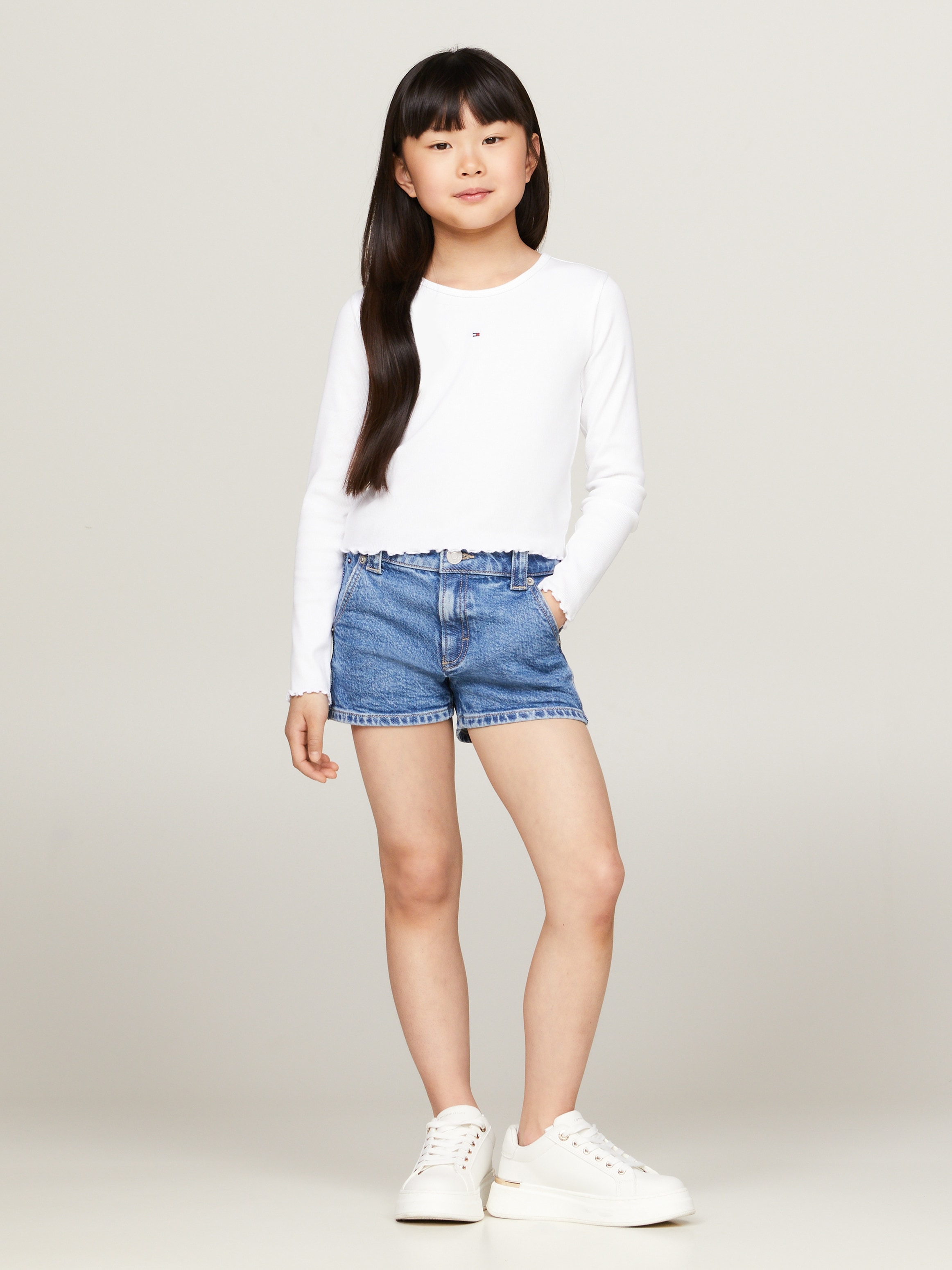 Tommy Hilfiger Langarmshirt »ESSENTIAL RIB TOP L/S«, mit Babylock Saum