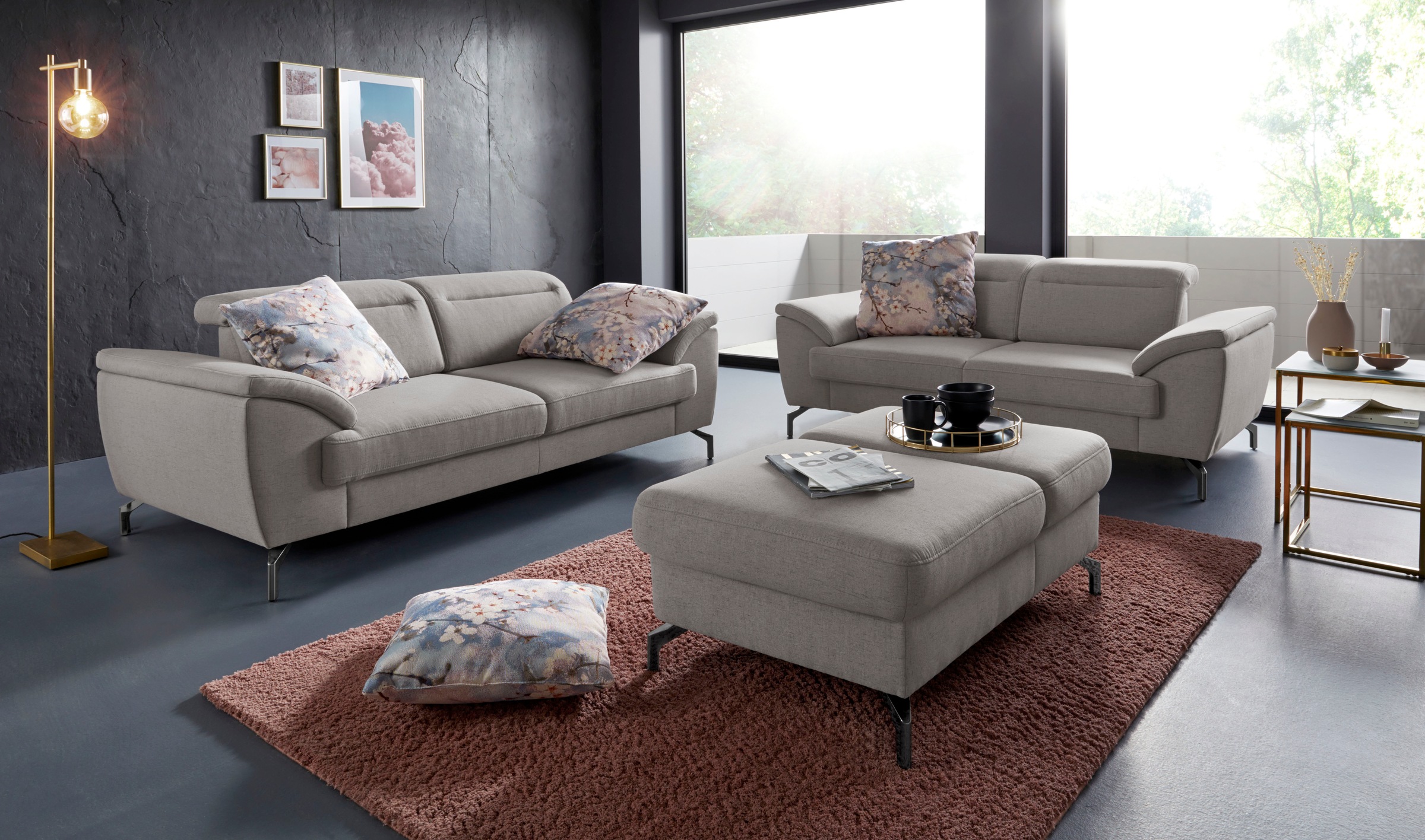 sit&more Hocker »Percy«, Fußhöhe 15cm, mit Klappfunktion, wahlweise in 2 Fußfarben