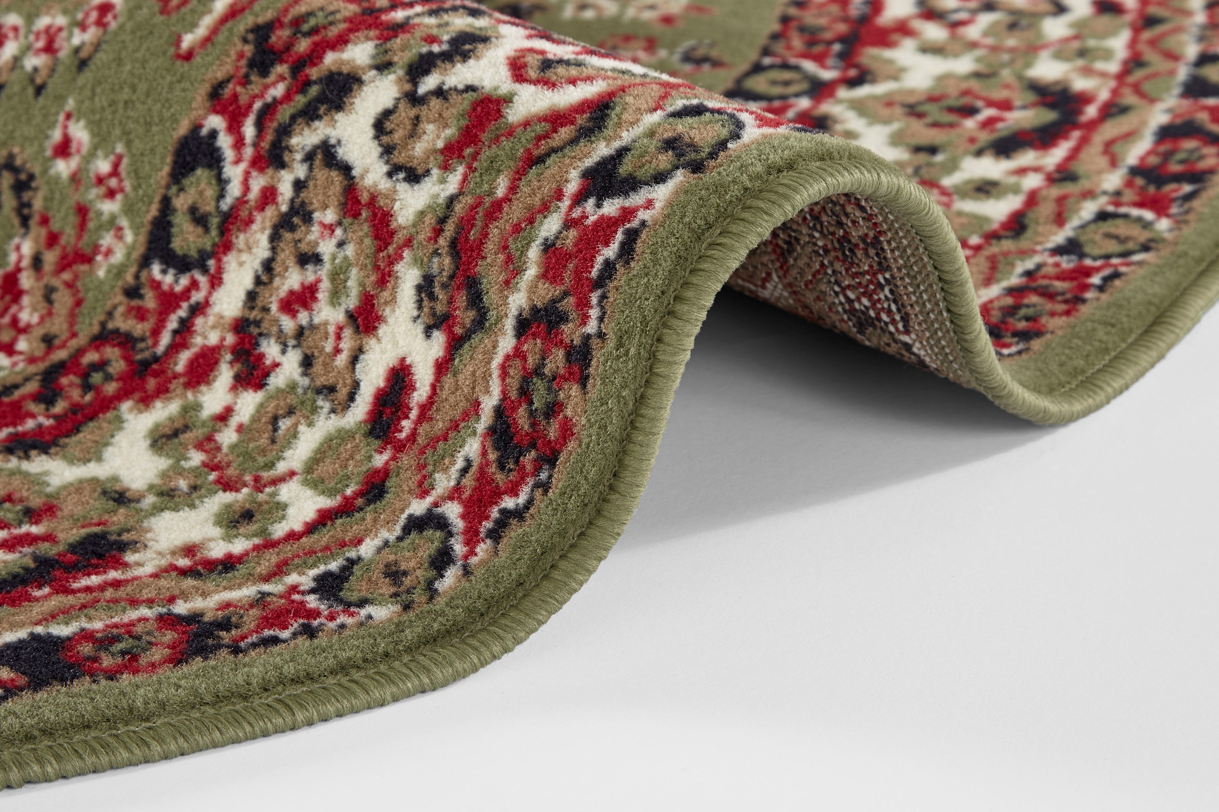 HANSE Home Teppich »Halton« rund 8 mm Höhe Kurzflor, Orient Optik, mit Bordüre, robust, pflegeleicht, gekettelt