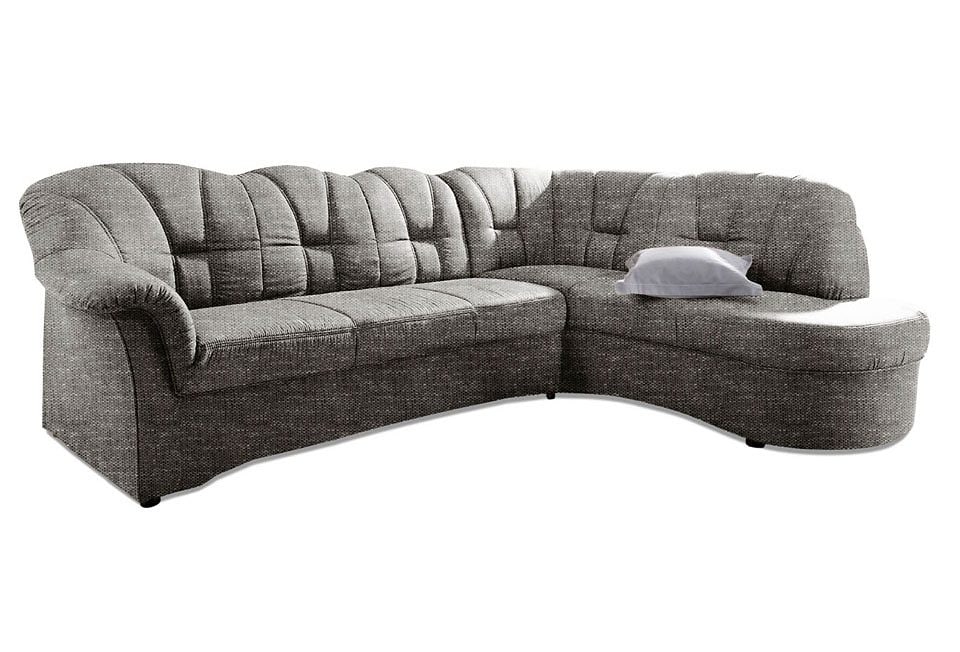 DOMO collection Ecksofa »Papenburg, zeitlose Rückensteppung, elegante Armlehne, L-Form«, mit Ottomane, wahlweise mit Bettfunktion