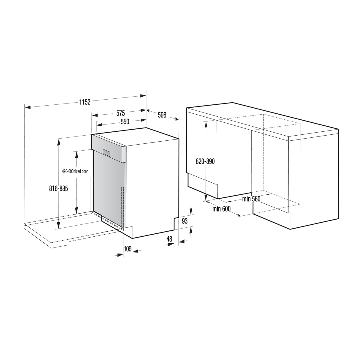 GORENJE teilintegrierbarer Geschirrspüler »GI673A92X«, 16 Maßgedecke, TotalDry - auto. Türöffnung