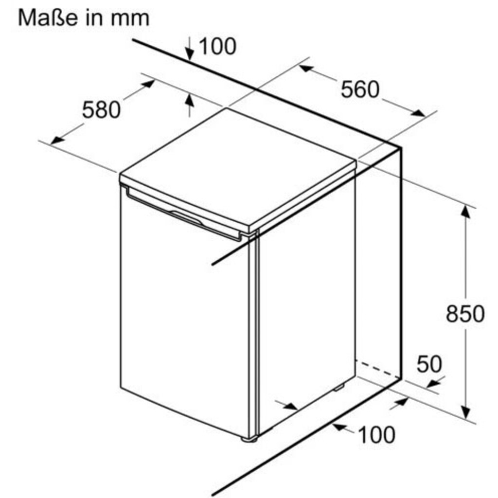 BOSCH Table Top Kühlschrank »KTL15NWFA«, KTL15NWFA, 85 cm hoch, 56 cm breit
