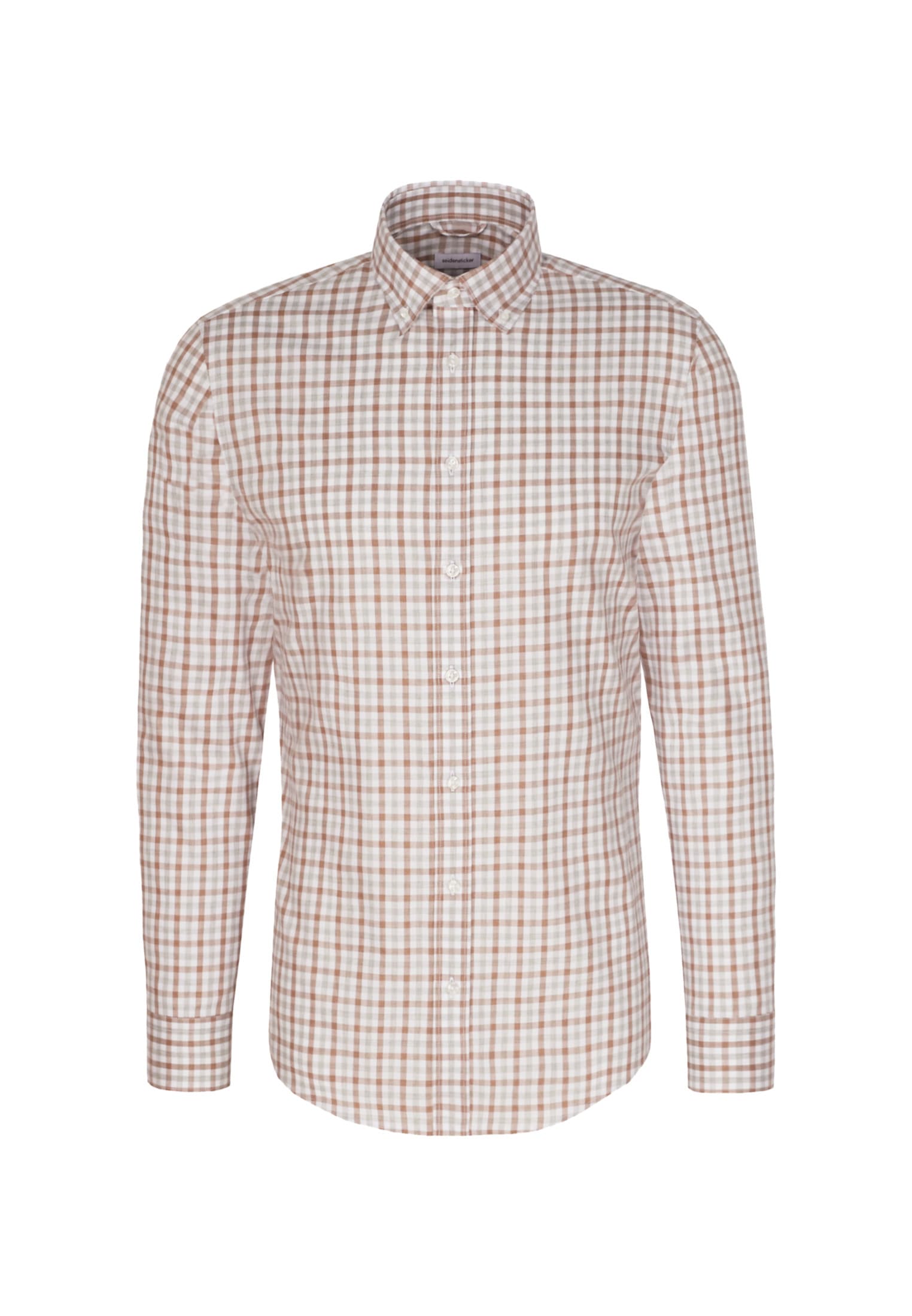 seidensticker Flanellhemd »Slim«, Slim Langarm Button-Down-Kragen Karo