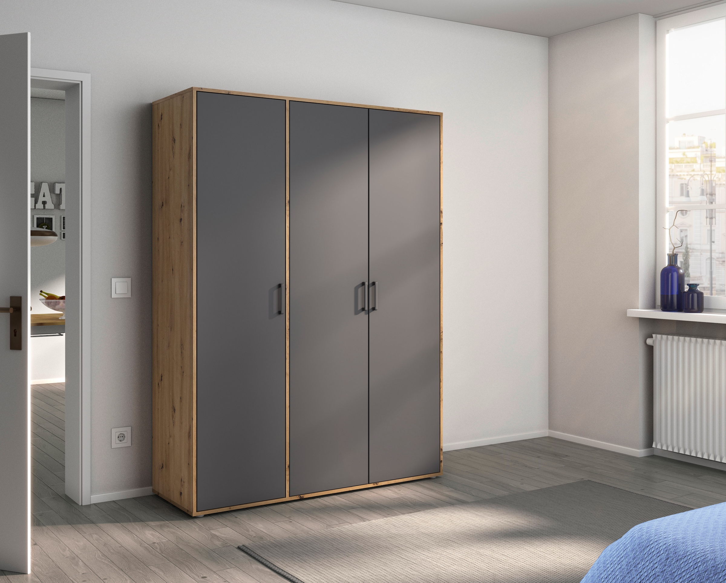 rauch Kleiderschrank »VOYAGER Otto´s Choice Garderobe Wäscheschrank TOPSELLER Schlafzimmer«, (in 3 verschiedenen Ausstattungen BASIC/CLASSIC/PREMIUM), Schrank mit modernen Griffen in viel Stauraum MADE IN GERMANY