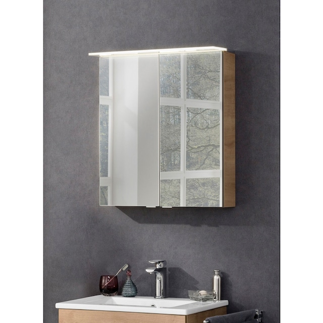 FACKELMANN Spiegelschrank »PE 60 - Ast-Eiche«, Badmöbel Breite 60 cm, 2  Türen doppelseitig verspiegelt online kaufen | mit 3 Jahren XXL Garantie