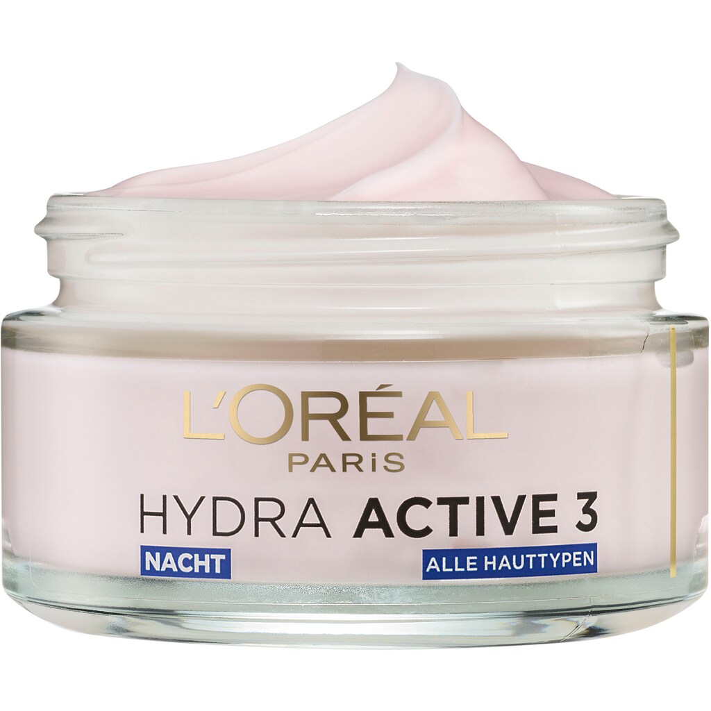 L'ORÉAL PARIS Nachtcreme »Hydra Active 3 Nacht«, Mit Aktiv-Stoffen