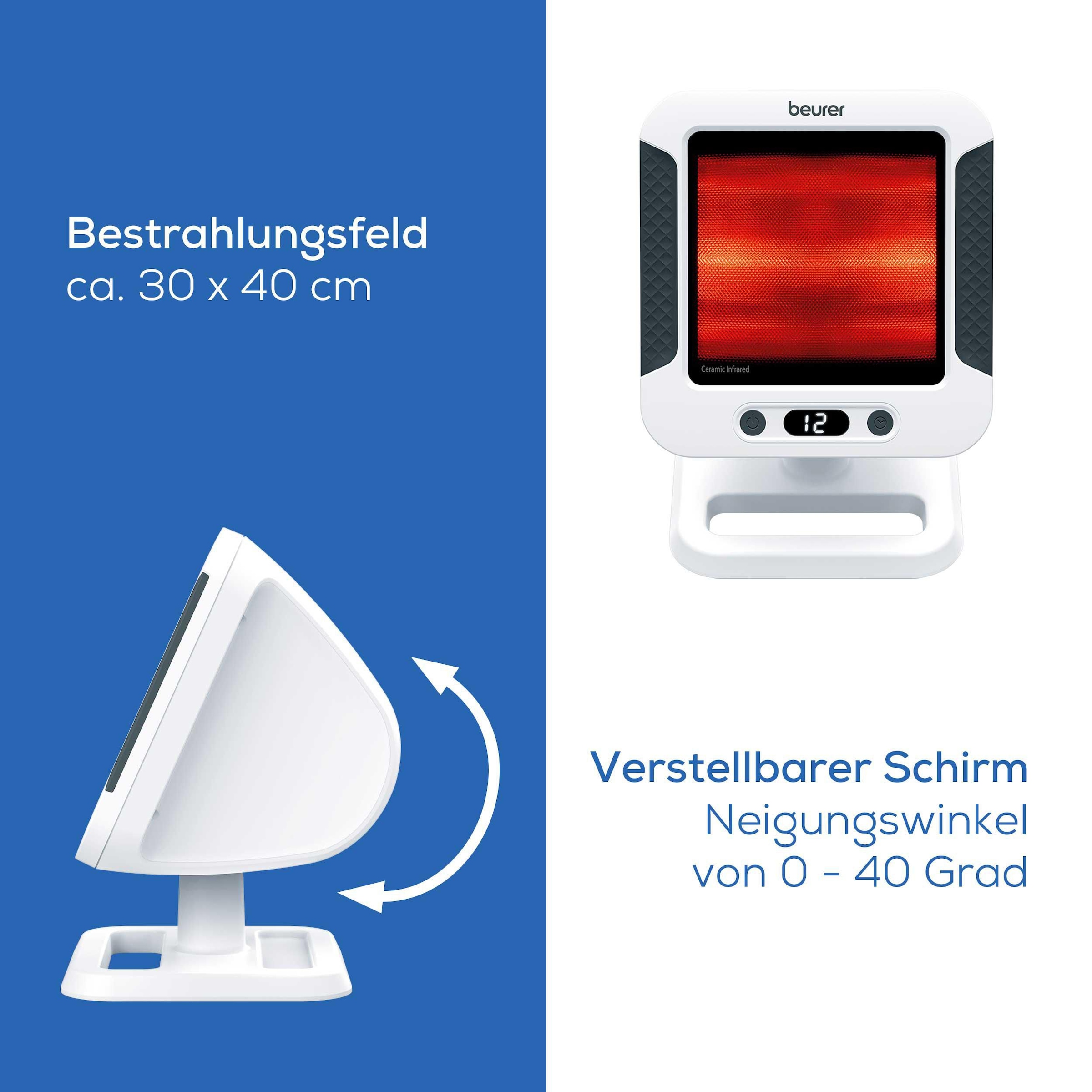 BEURER Infrarot-Wärmestrahler »IL 60 zur Anwendung bei Erkältungen und Muskelverspannungen«, Leistungsstark mit 300 Watt, UV-Blocker, Überhitzungsschutz