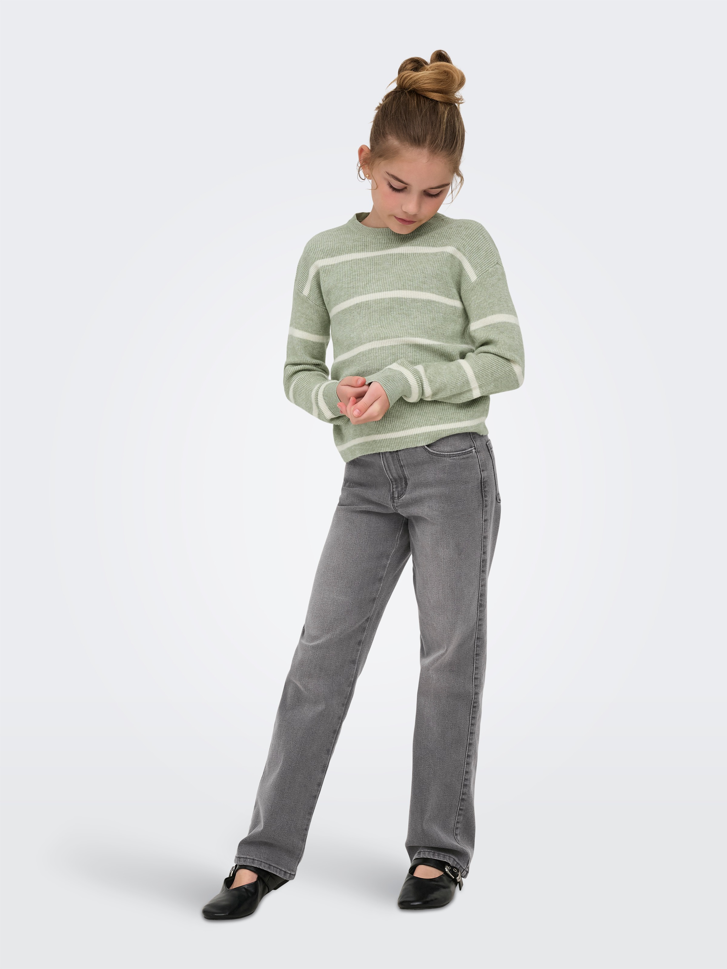 KIDS ONLY Strickpullover »KOGFRANCA SHORT L/S STRIPE KNT NOOS« Viskosemischung, loose fit
