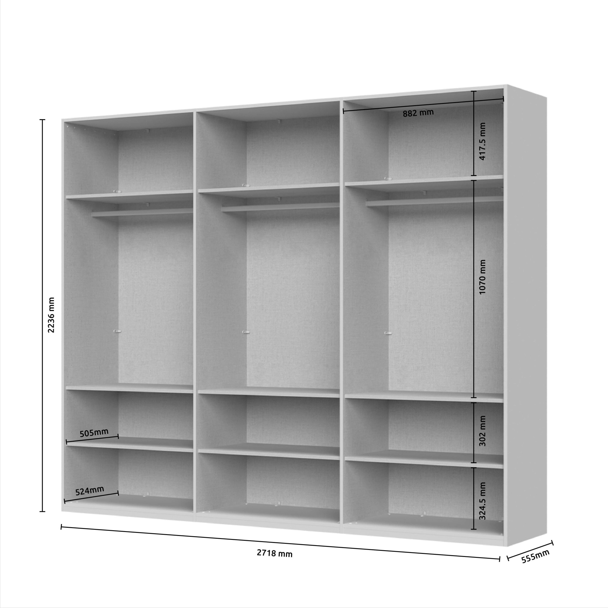 OTTO home Drehtürenschrank »Opera mit oder ohne Kranz inkl. LED-Bel. ,B 227,272,317 oder 362 cm« UV lackiert, Soft Close Funktion, Höhenverstellbare Füße