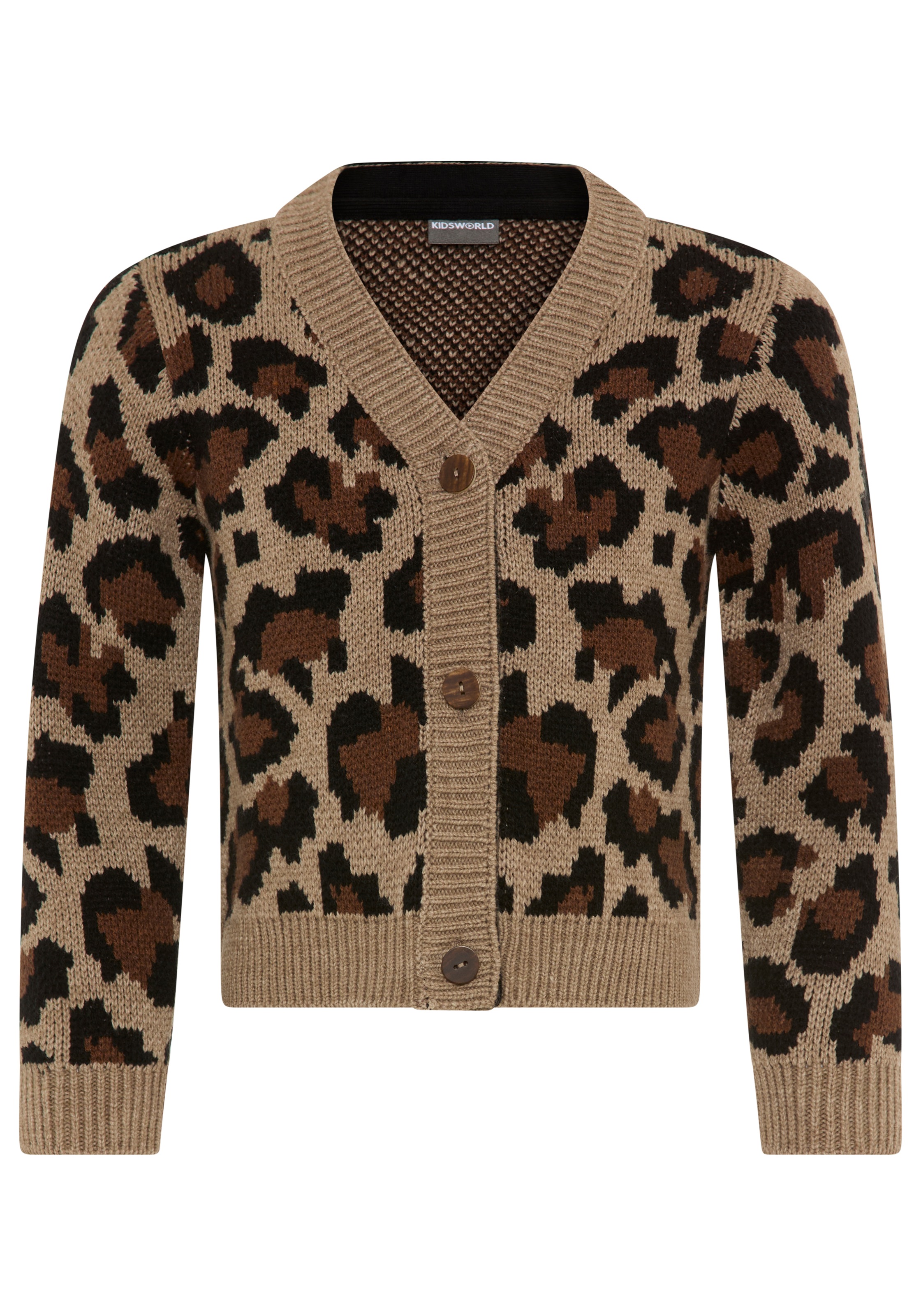 KIDSWORLD Strickjacke »Strickjacke mit Leo-Muster« Strickjacke in Leo-Optik