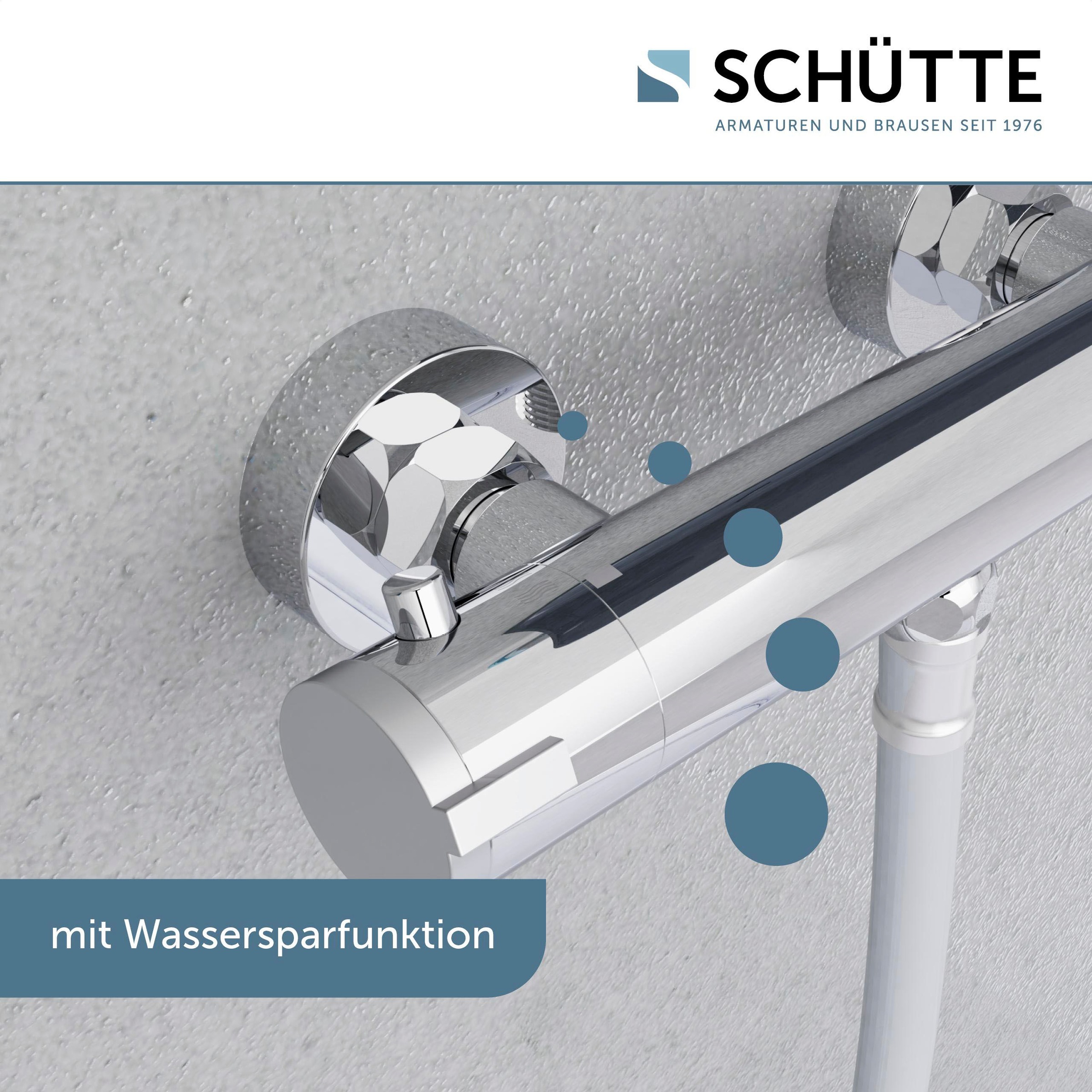 Schütte Badarmatur »3-teilige Serie LONDON«, (Set), Energiesparend, Verbrühschutz, 360° schwenkbar, wassersparend