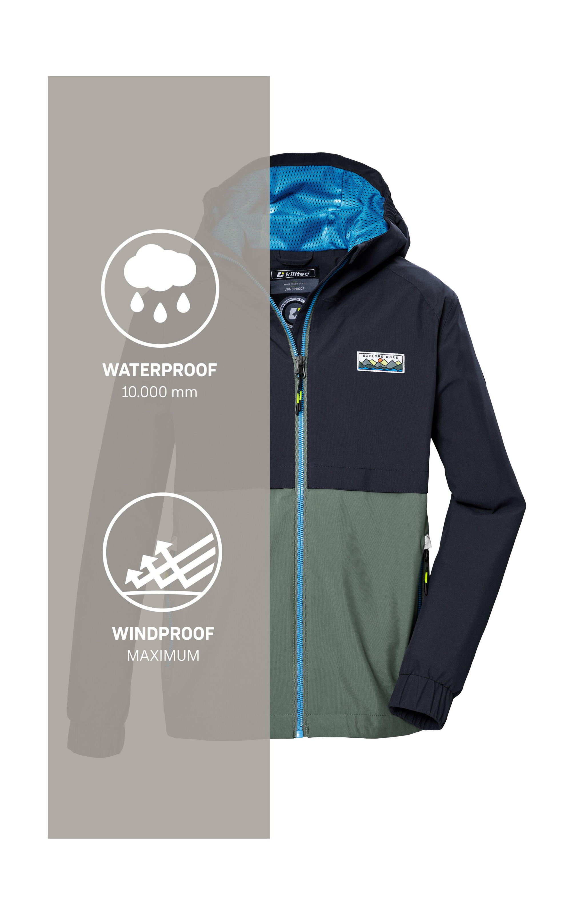 Killtec Funktionsjacke »KOS 141 BYS JCKT« Wasserdichte Kinderjacke, Colourblock, reflektierend