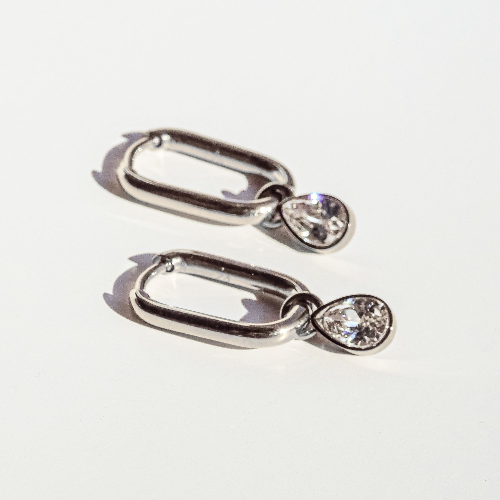 Echtzeit Paar Creolen »Schmuck Geschenk Edelstahl Ohrringe Like Diamonds Tropfen« mit Zirkonia (synth.) - Einhänger abnehmbar