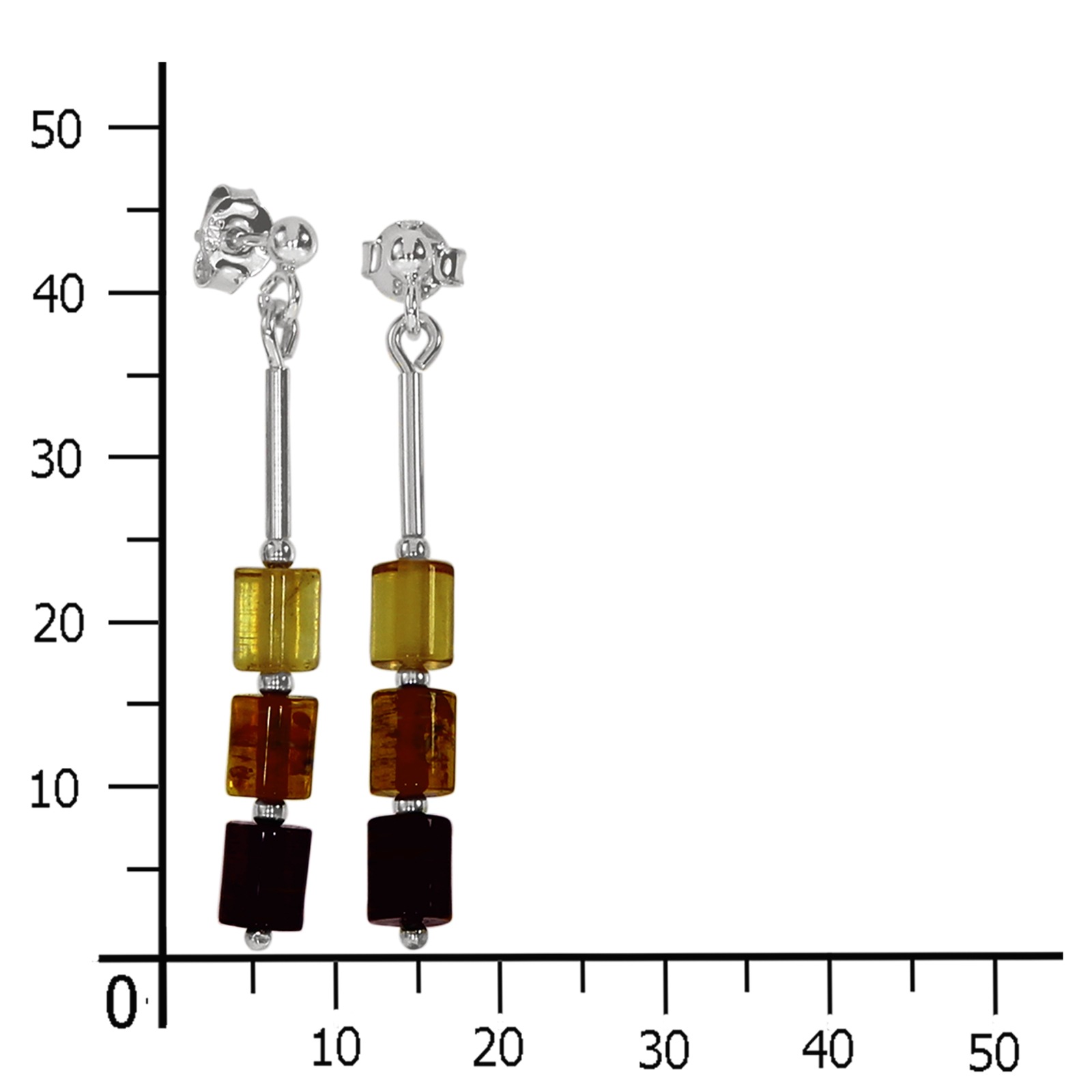 OSTSEE-SCHMUCK Paar Ohrhänger »- Walze - Silber 925/000 - Bernstein«