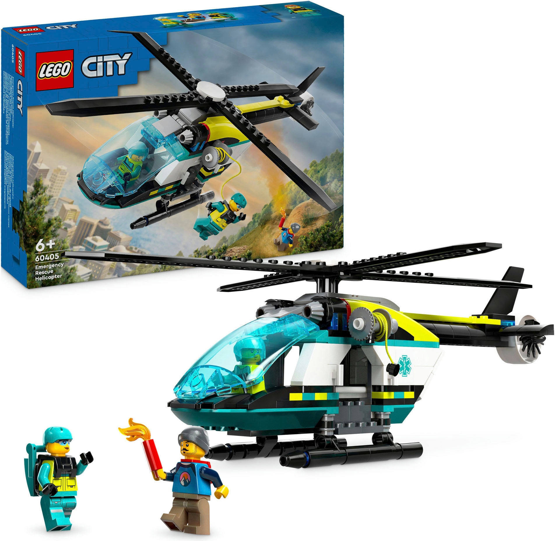 Konstruktionsspielsteine »Rettungshubschrauber (60405), LEGO City«, (226 St.), Made in...