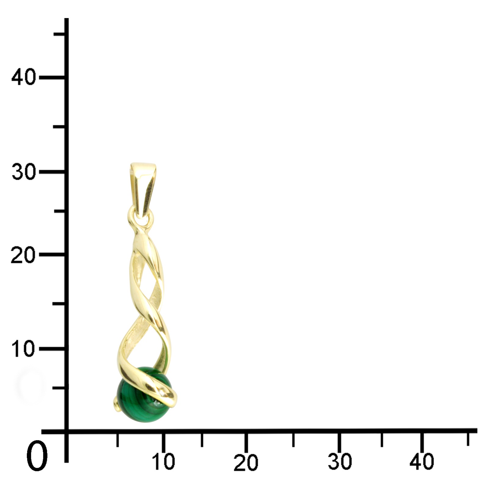 OSTSEE-SCHMUCK Kettenanhänger »- Lusia - Gold 333/000 - Malachit« ()