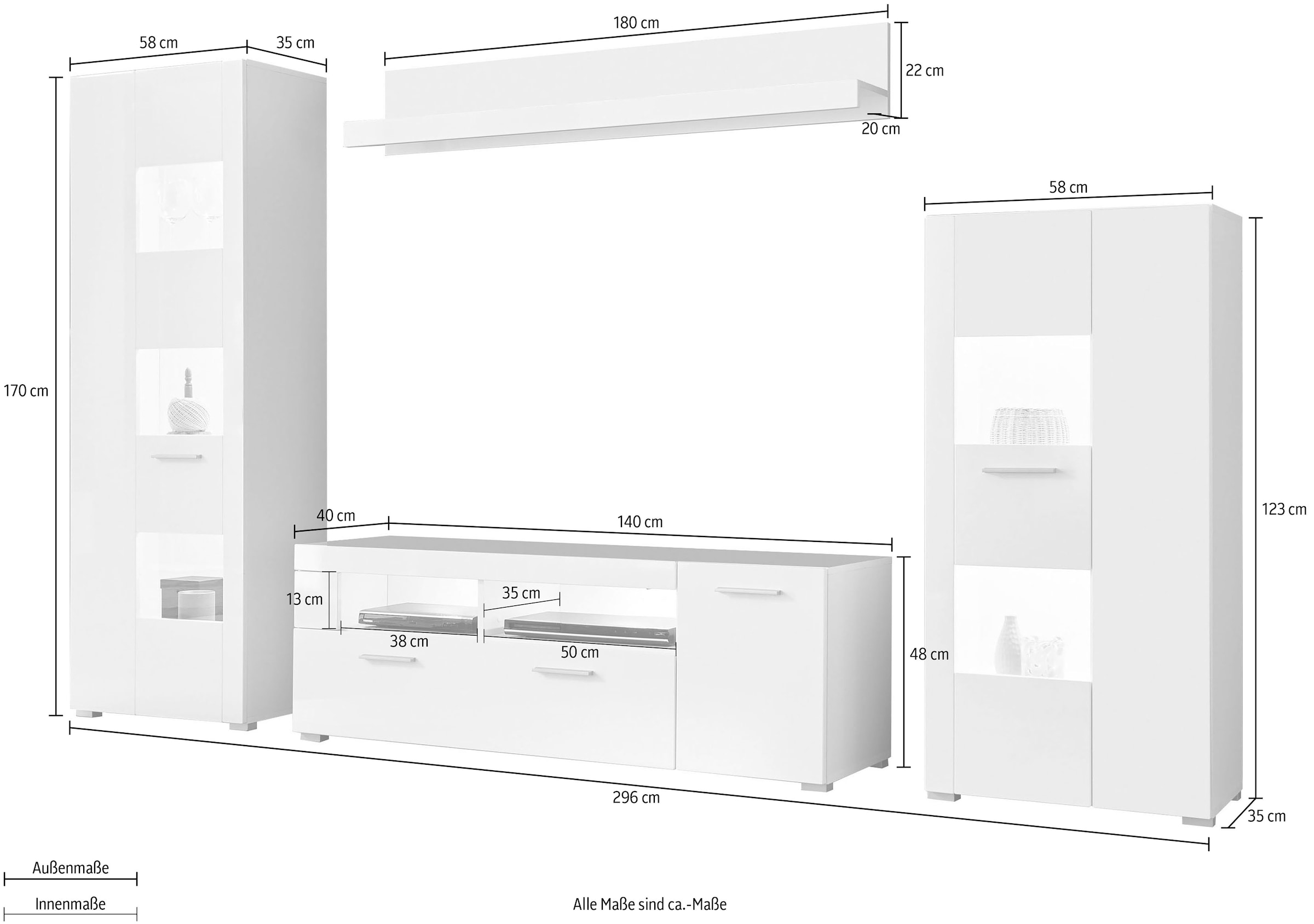 INOSIGN Wohnwand »Corado«, (Set, 4 St.)