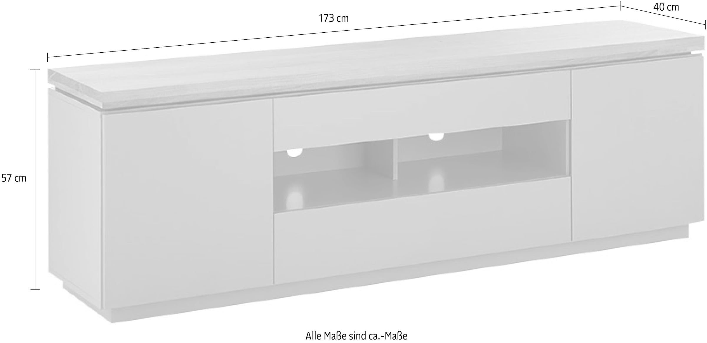 MCA furniture Lowboard »PALAMOS Lowboard«, Türen mit Dämpfung