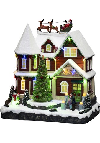 KONSTSMIDE Weihnachtshaus »Haus mit Baum, mit Musik, 24 bunte Dioden«, wählbar  zwischen USB oder Batteriebetrieb günstig online kaufen
