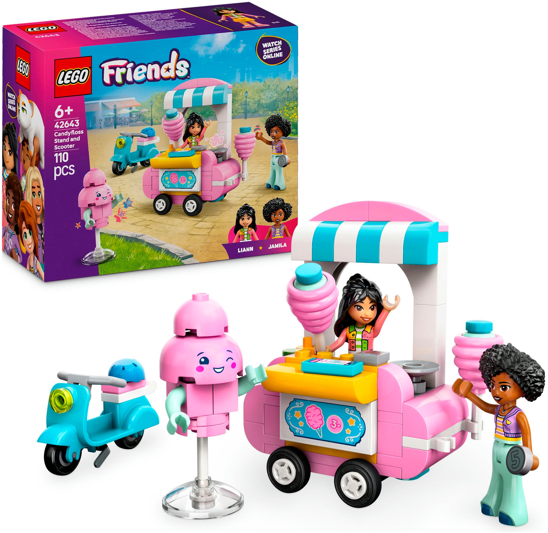 Konstruktionsspielsteine »Zuckerwattestand (42643), LEGO Friends«, (110 St.), Made in...