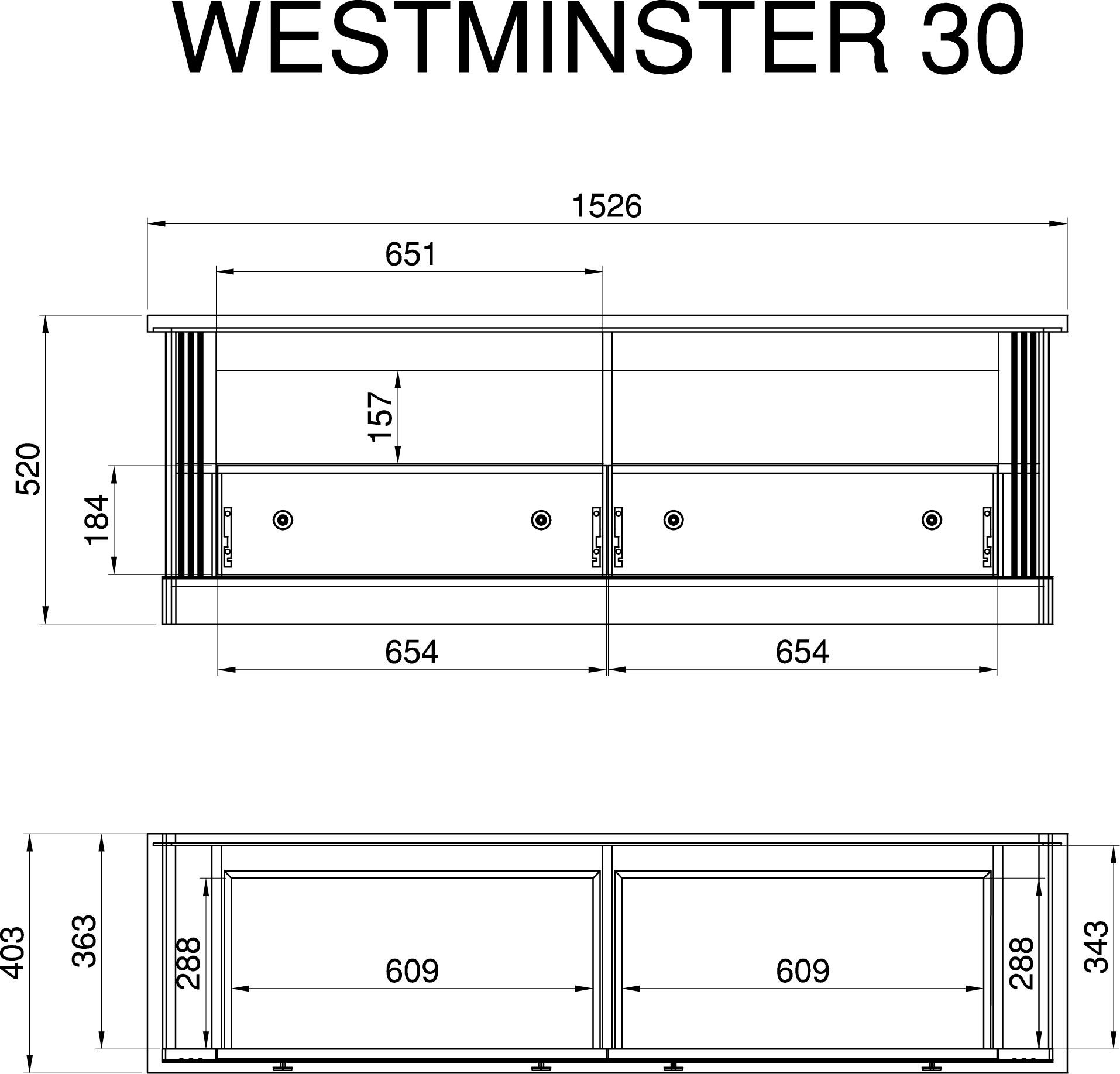 OTTO home Lowboard »Westminster« Breite ca. 152cm,  Fernsehtisch in romantischem Landhausstil