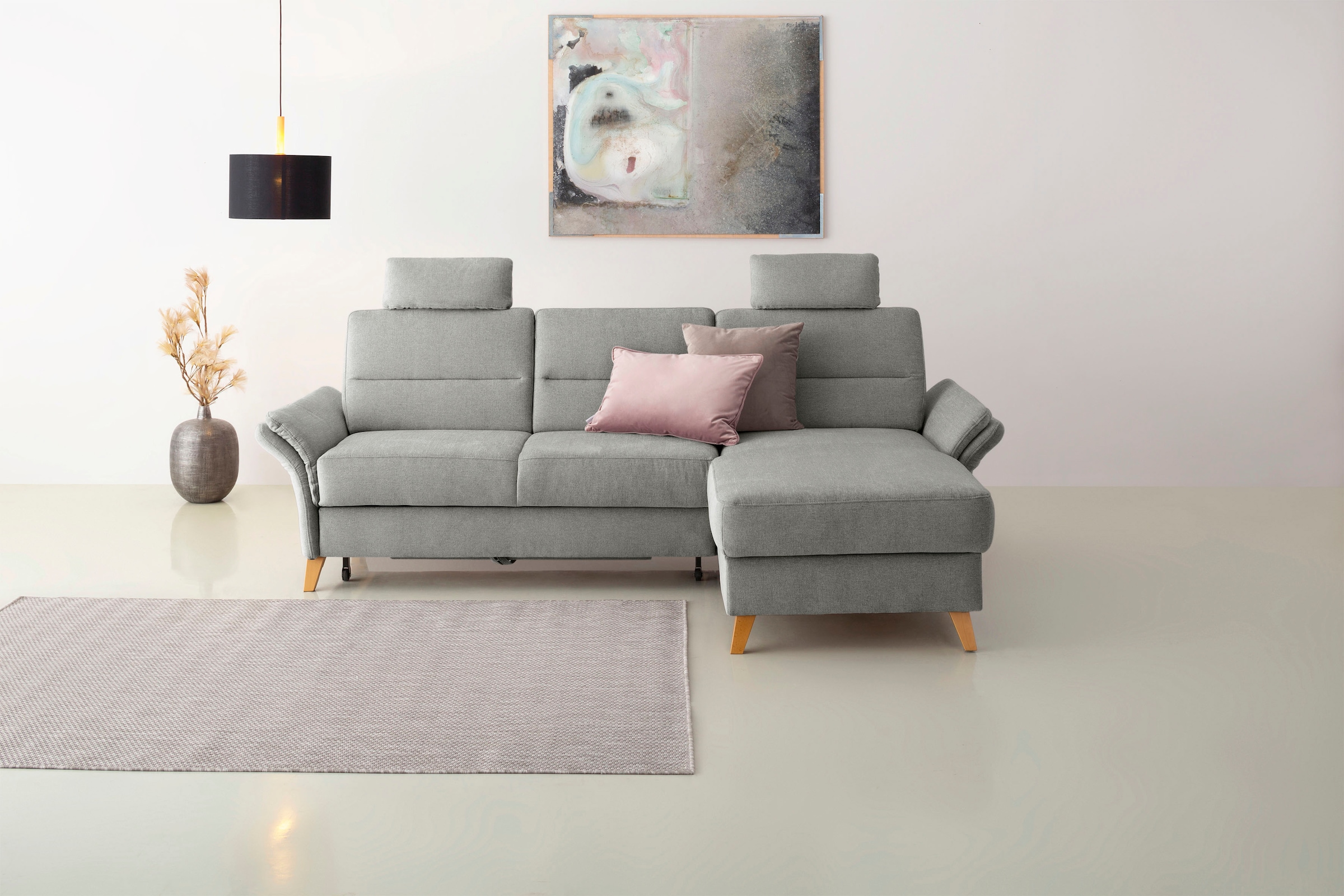 Home affaire Ecksofa »Westerland L-Form«, Federkern-Polsterung, wahlweise mit Bettfunktion, Bettkasten