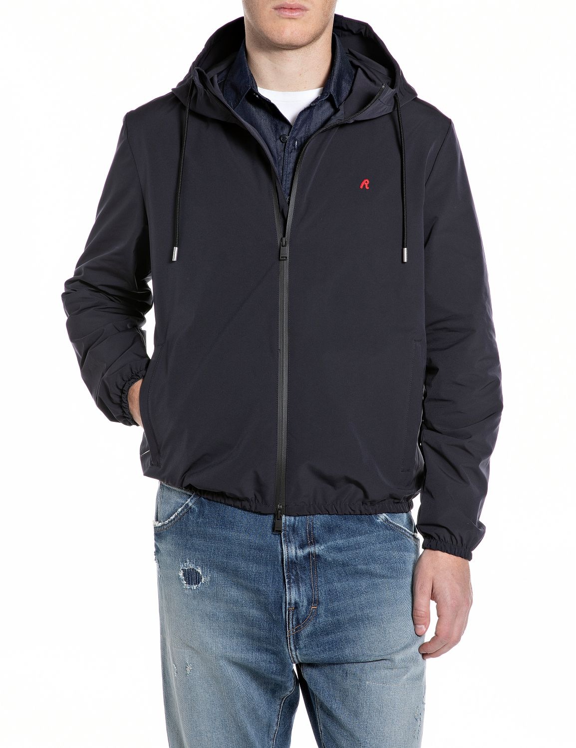 Replay, Herren, Kurzjacke mit Kapuze mit Kapuze, dark navy, XXL, dark navy, Jacke von Replay