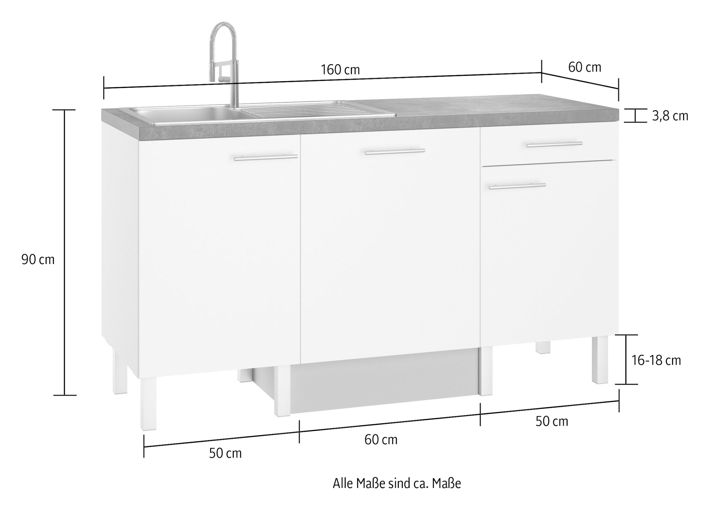 OPTIFIT Küche »Lilly2«, Breite 160 cm, wahlweise mit E-Geräten auf Raten  kaufen