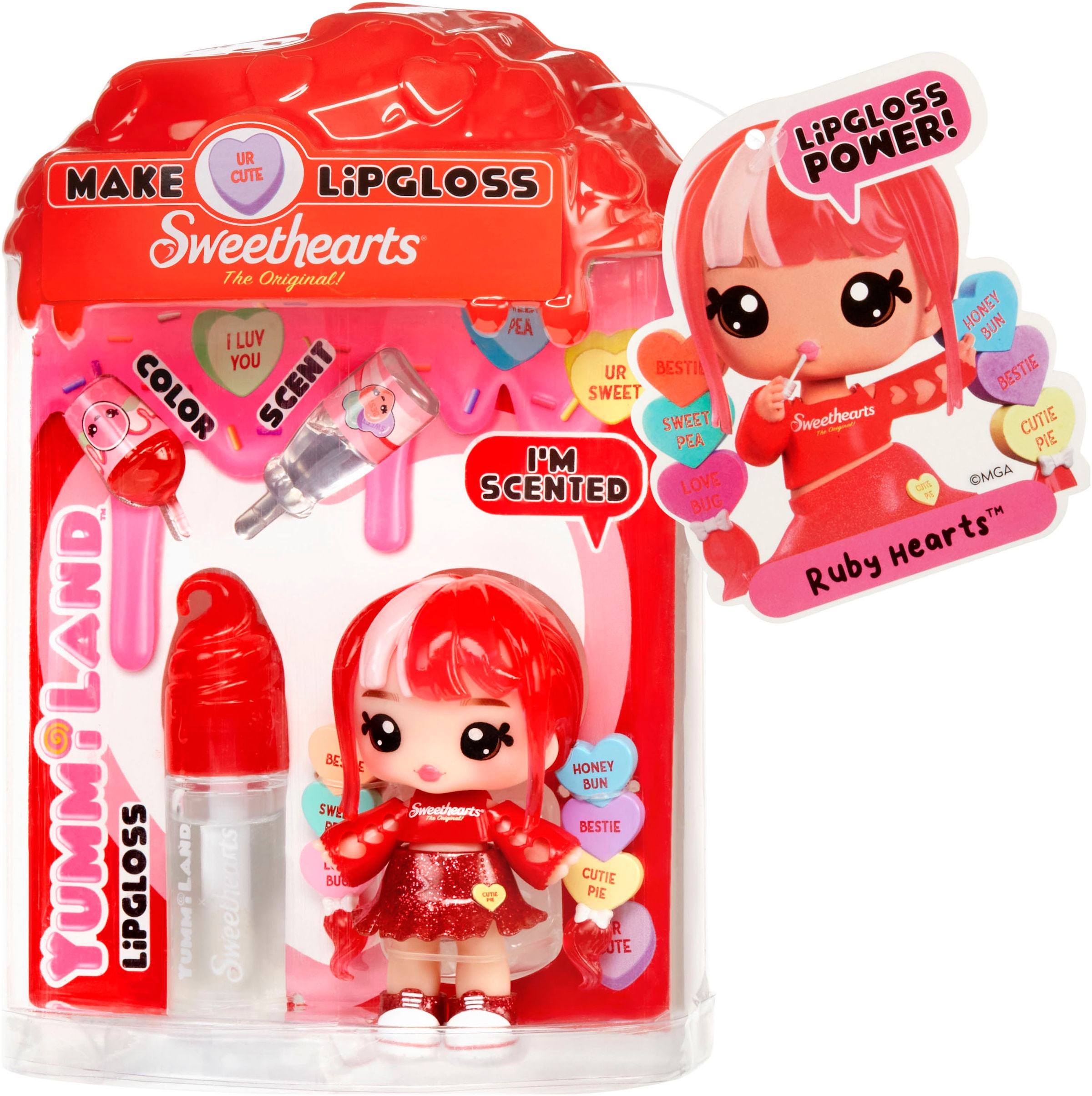 YUMMILAND Minipuppe »Yummiland Sweet Lip Gloss-Ruby Hearts« inklusive Schlüsselanhänger