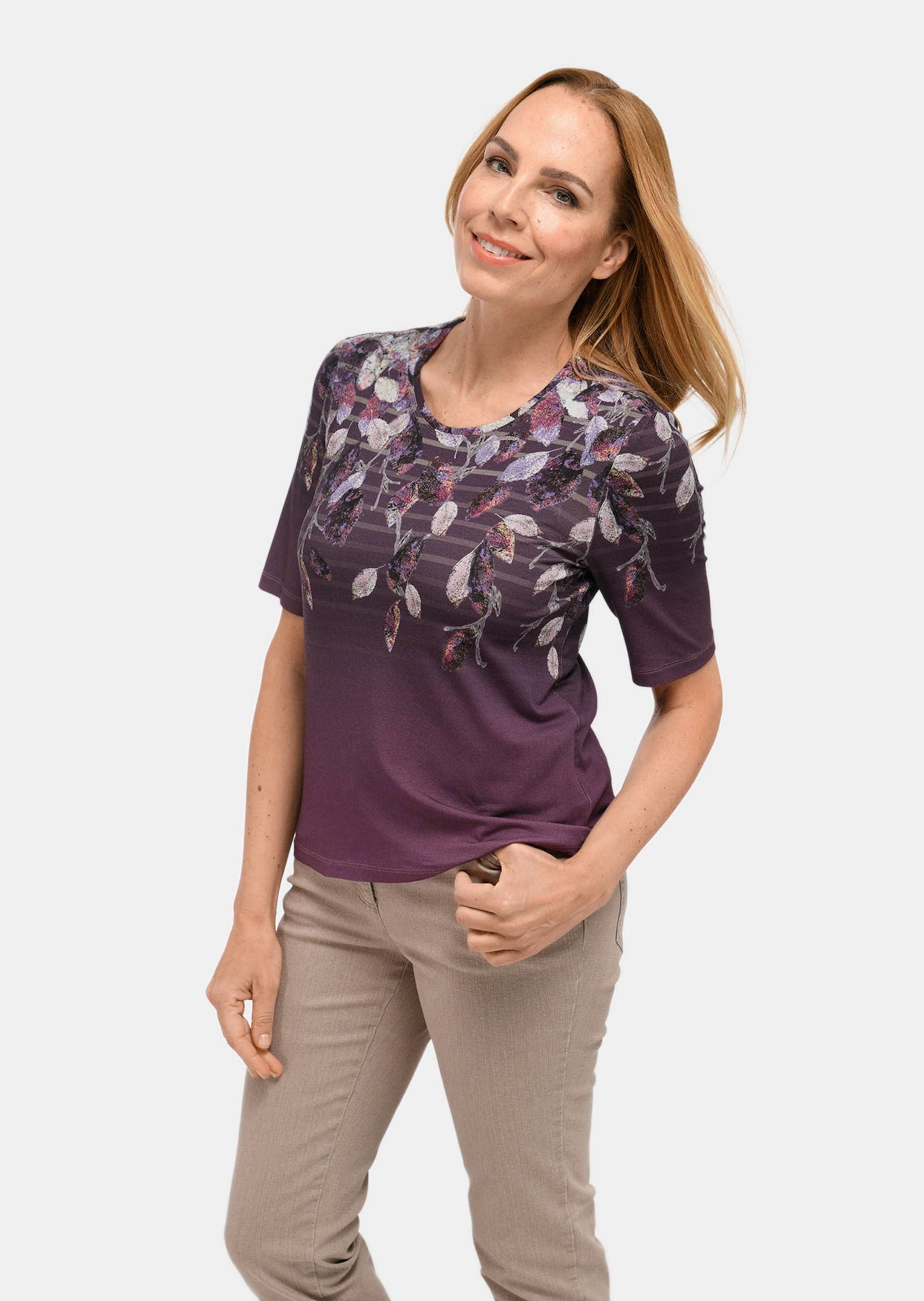GOLDNER Print-Shirt »Kurzgröße Druckshirt in kraftvollen Farben«