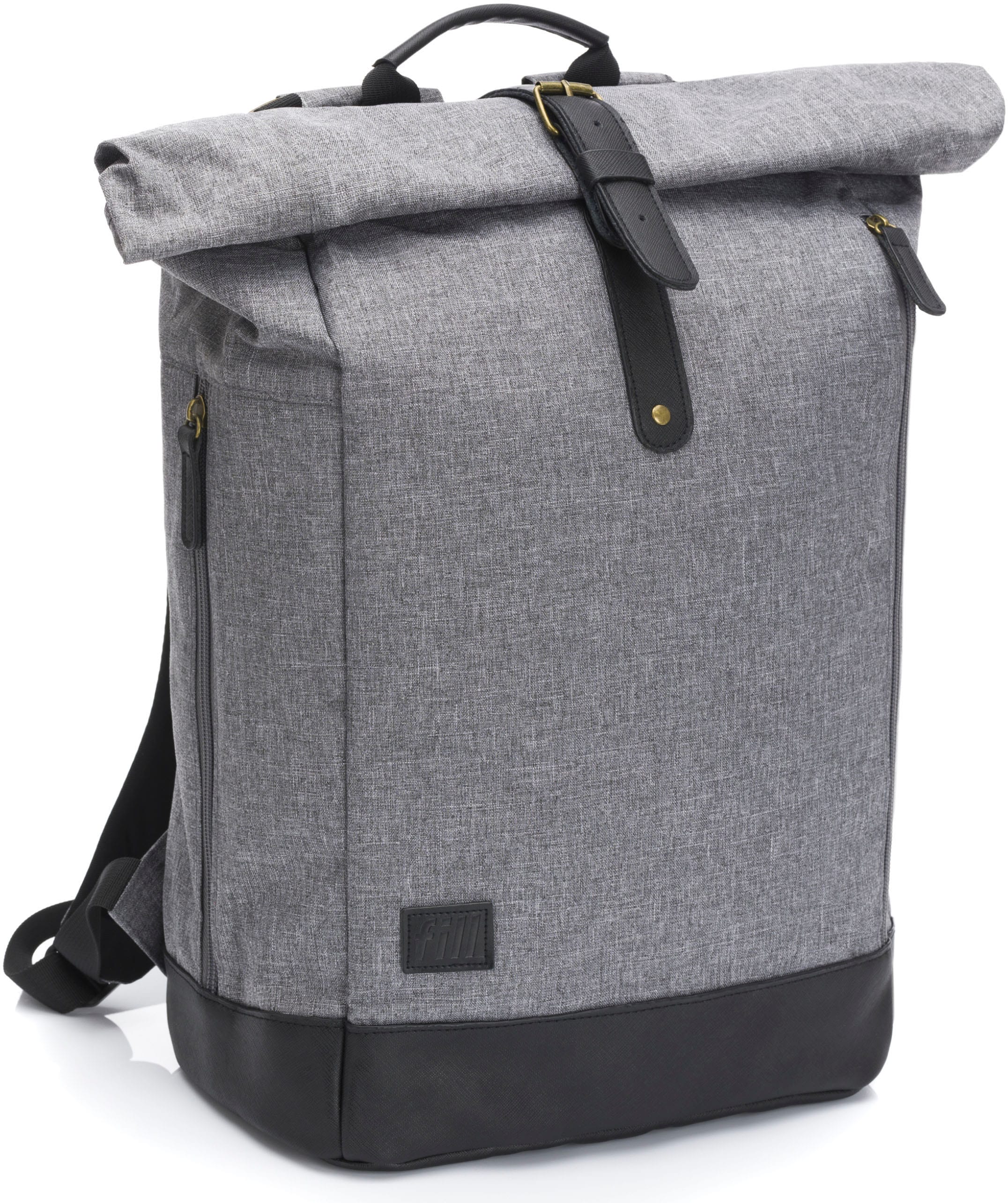 Wickelrucksack »Rolltop Berlin, grau/schwarz«, inkl. Wickeltunterlage