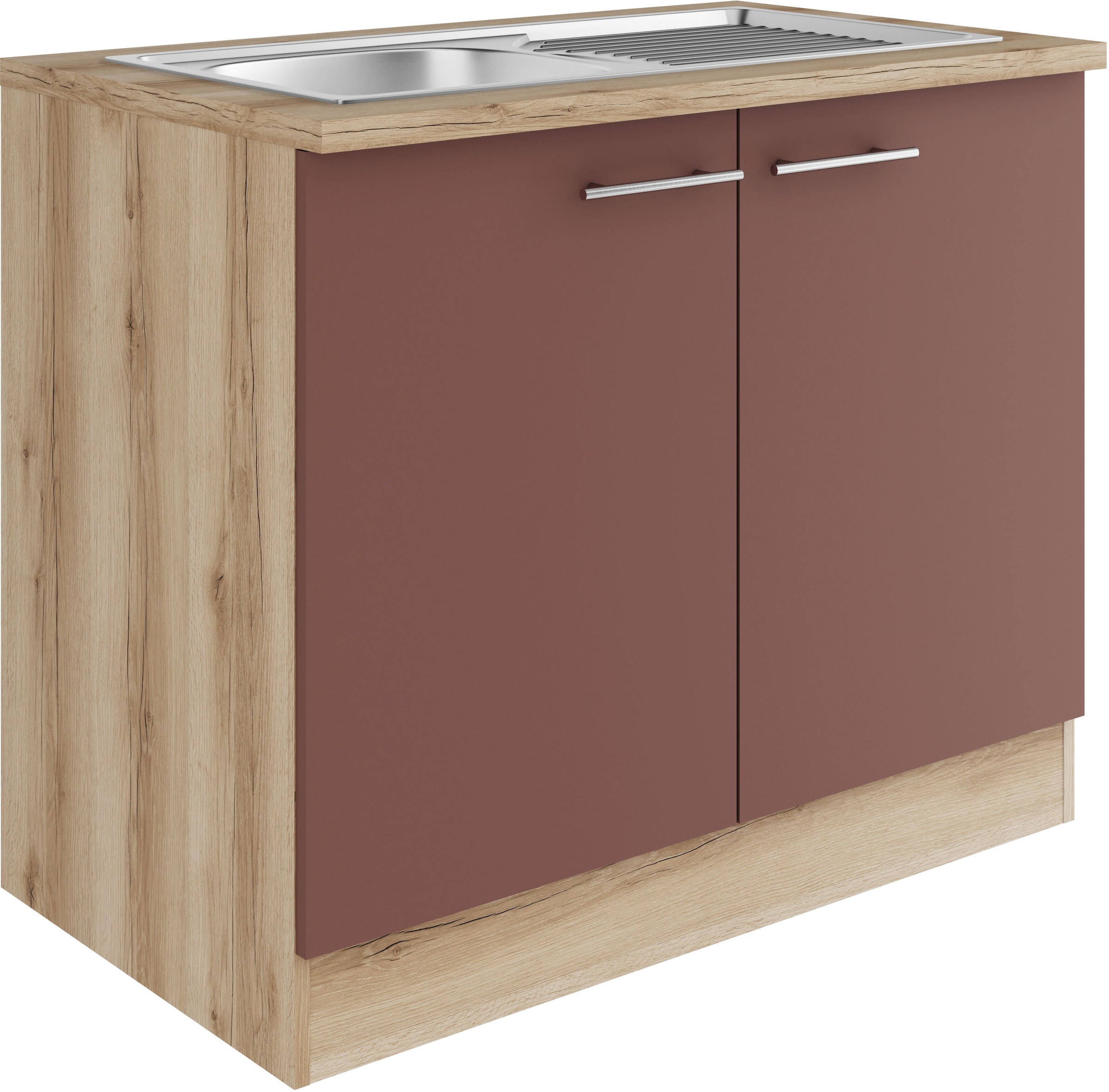 OPTIFIT Spülenschrank »Bella«, Breite 100 cm, mit Edelstahl-Einbauspüle