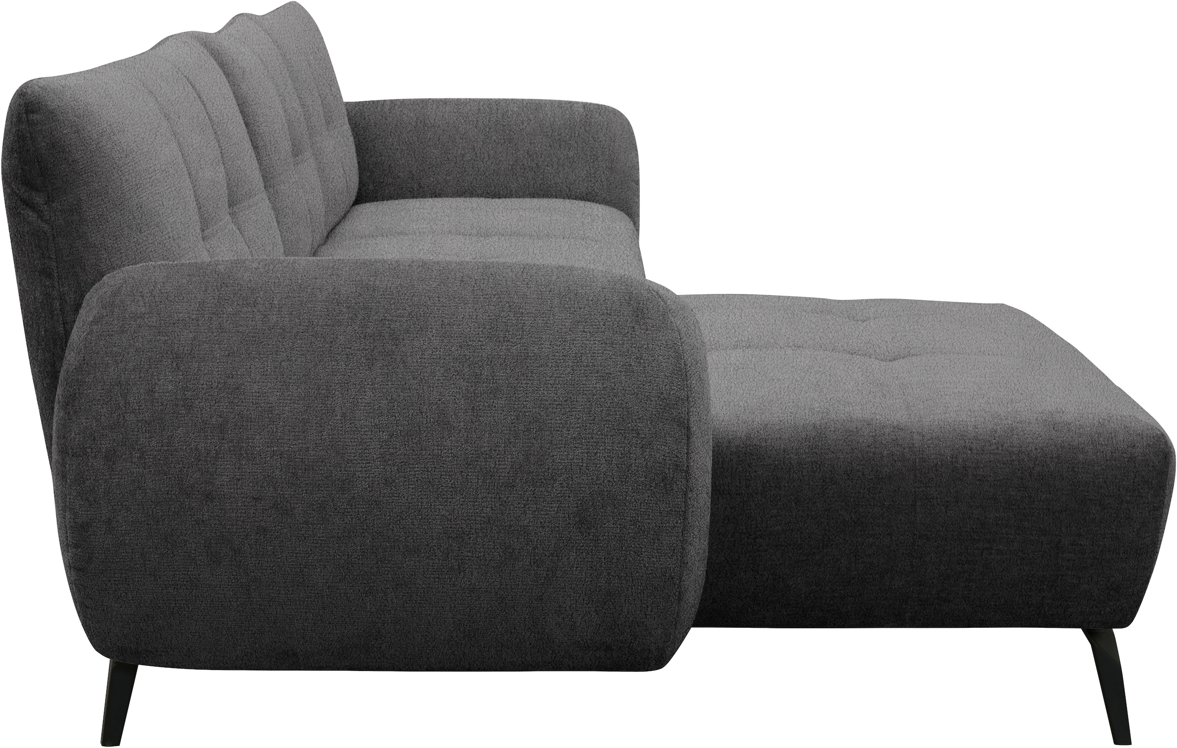 OTTO home Ecksofa »Viborg 261 x 140 cm, mit Steppungen, elegant, modern« L-Form, pflegeleichter Bezug, hohe Füße - passend für Saugroboter!