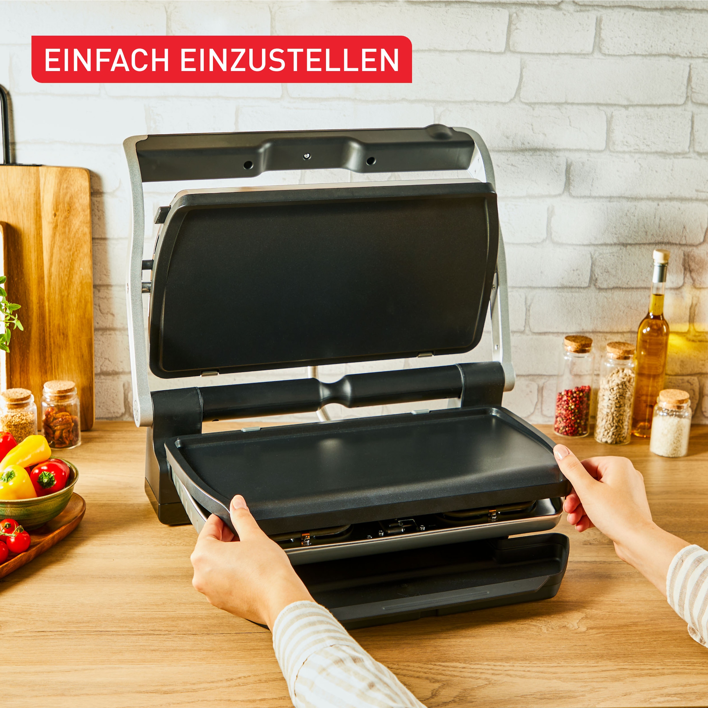 Tefal Backblech »XA7298 OptiGrill«, Aluminium, (Set), Plancha-Platten XL, für empfindliche Zutaten, antihaftb. Alu-Druckguss